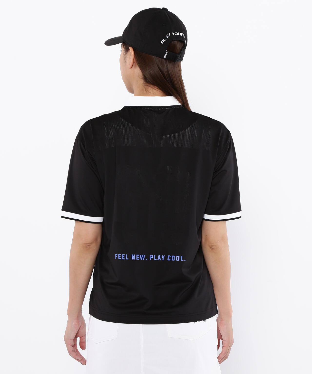 【PING APPAREL】涼風-SUZUKAZE メッシュパネルジャガード半袖ポロシャツ ＜LADIES LINE＞ (LADIES)