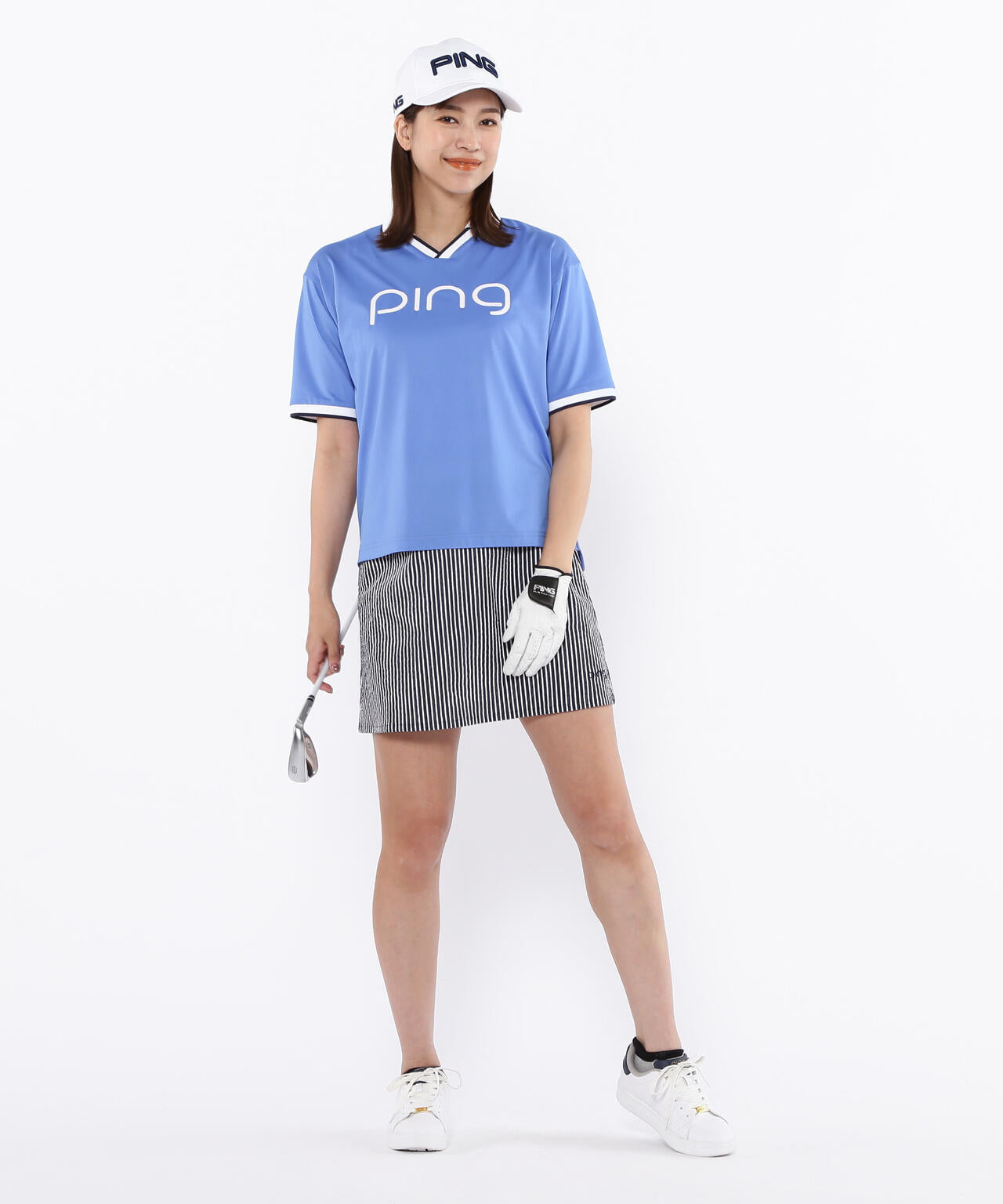 【PING APPAREL】涼風-SUZUKAZE メッシュパネルジャガード半袖ポロシャツ ＜LADIES LINE＞ (LADIES)