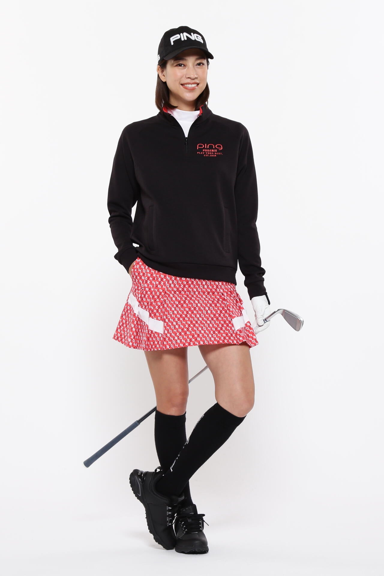 【PING APPAREL】ダンボールハーフジップカットソー ＜LADIES LINE＞＜PERFORMANCE＞ (LADIES)