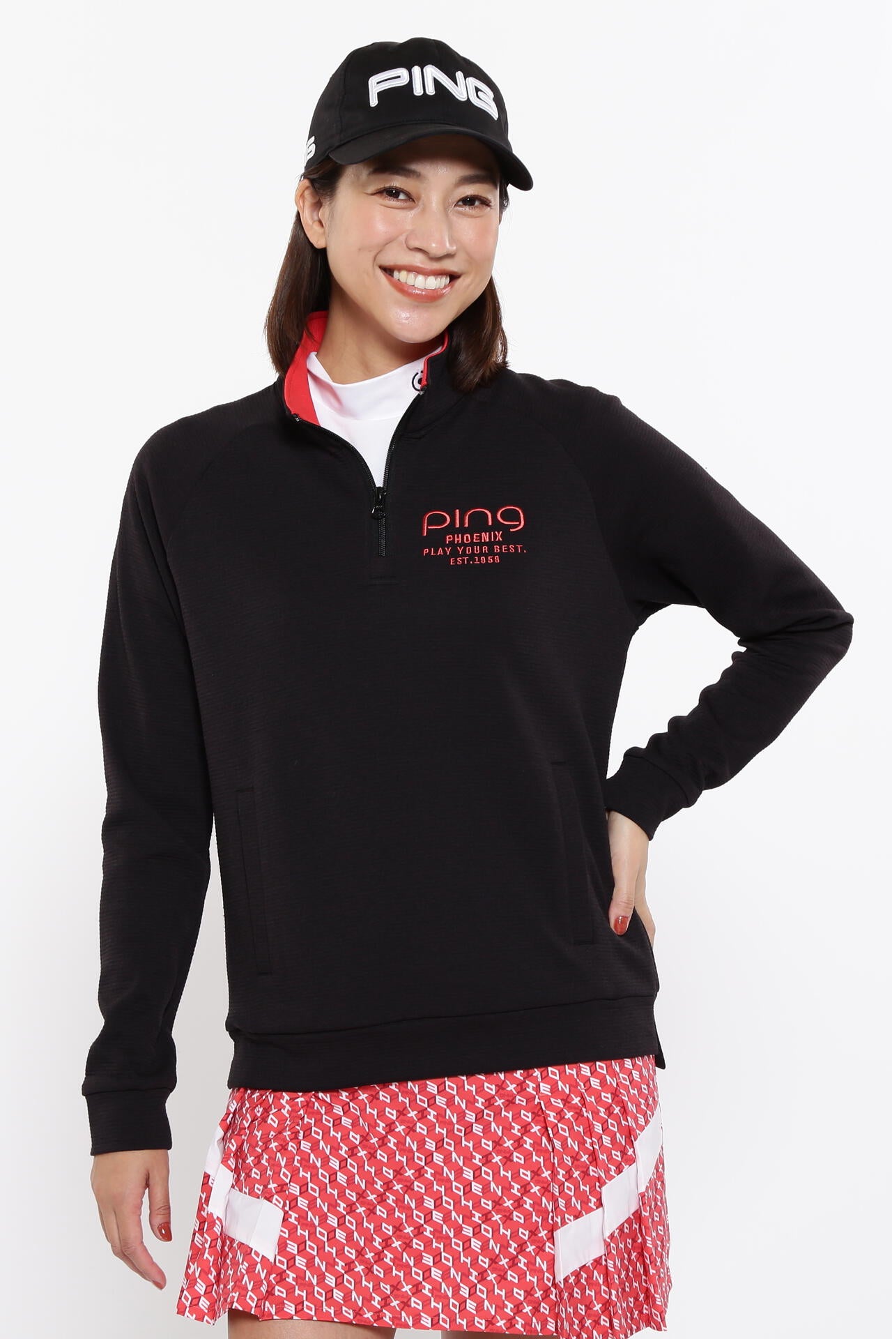 【PING APPAREL】ダンボールハーフジップカットソー ＜LADIES LINE＞＜PERFORMANCE＞ (LADIES)