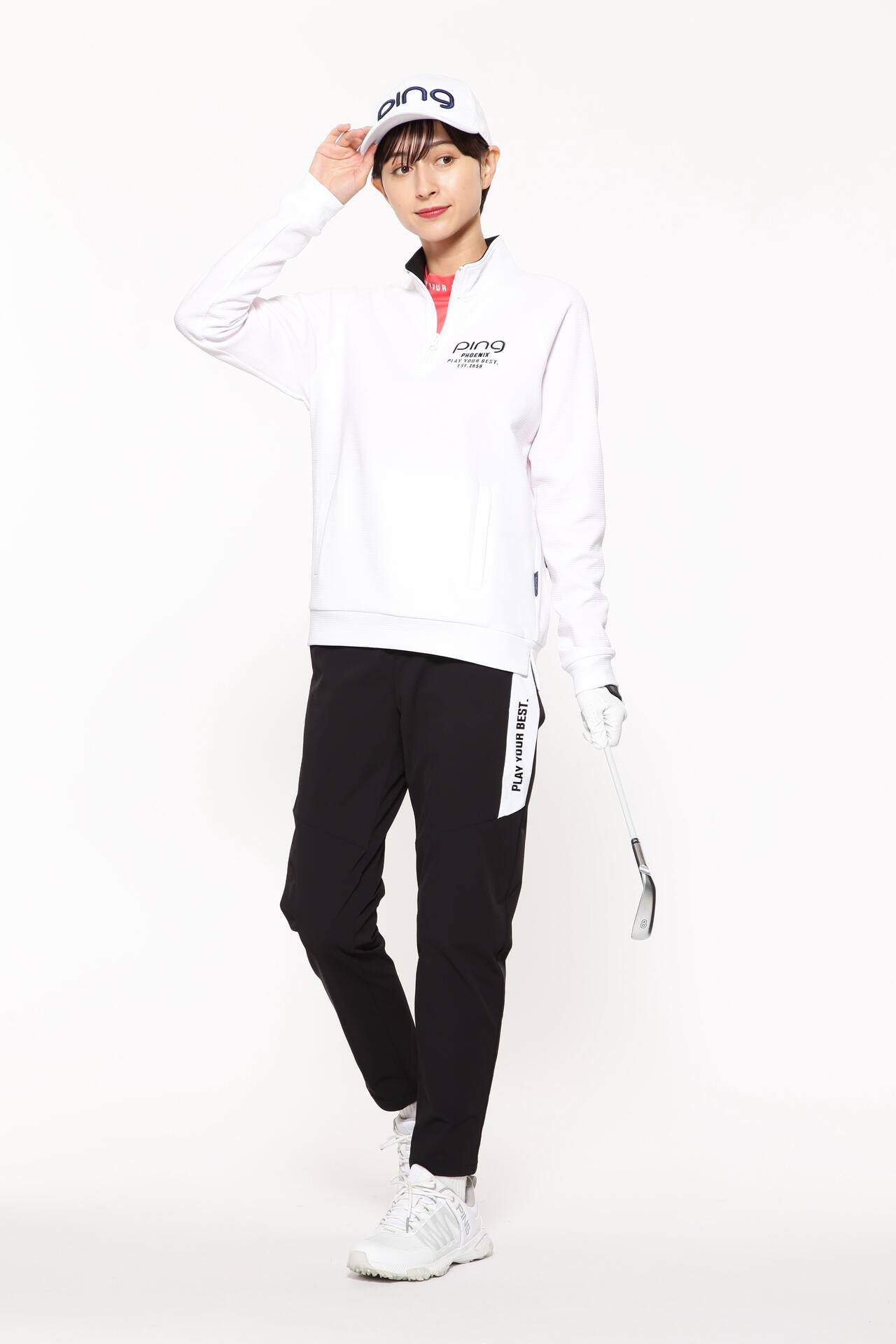 【PING APPAREL】ダンボールハーフジップカットソー ＜LADIES LINE＞＜PERFORMANCE＞ (LADIES)