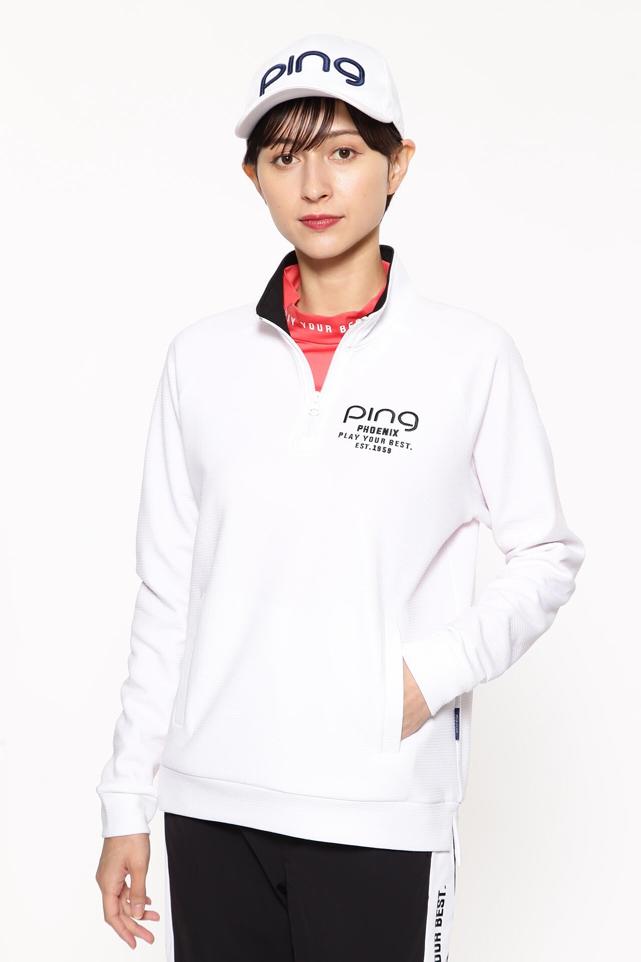 【PING APPAREL】ダンボールハーフジップカットソー ＜LADIES LINE＞＜PERFORMANCE＞ (LADIES)