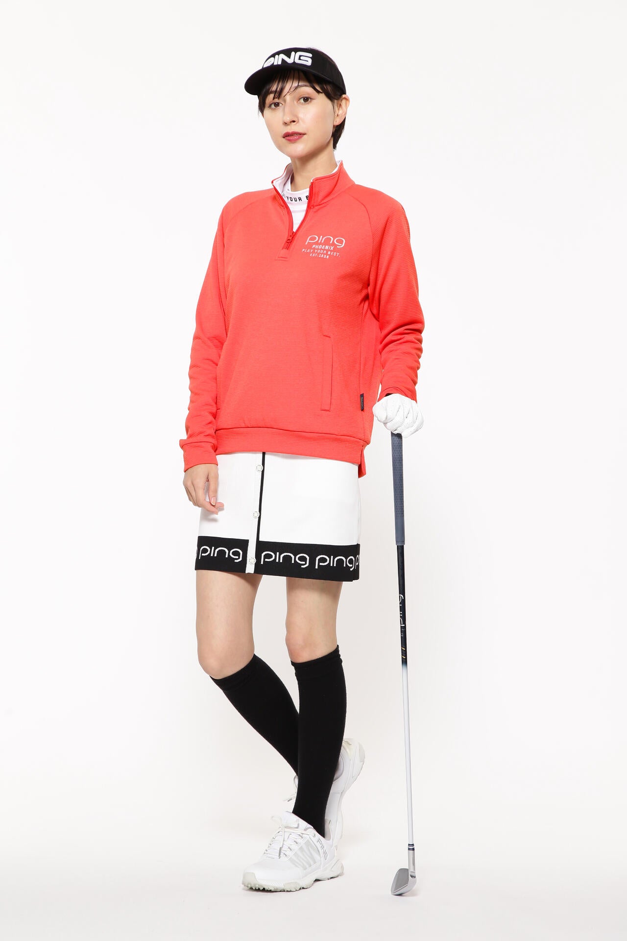 【PING APPAREL】ダンボールハーフジップカットソー ＜LADIES LINE＞＜PERFORMANCE＞ (LADIES)