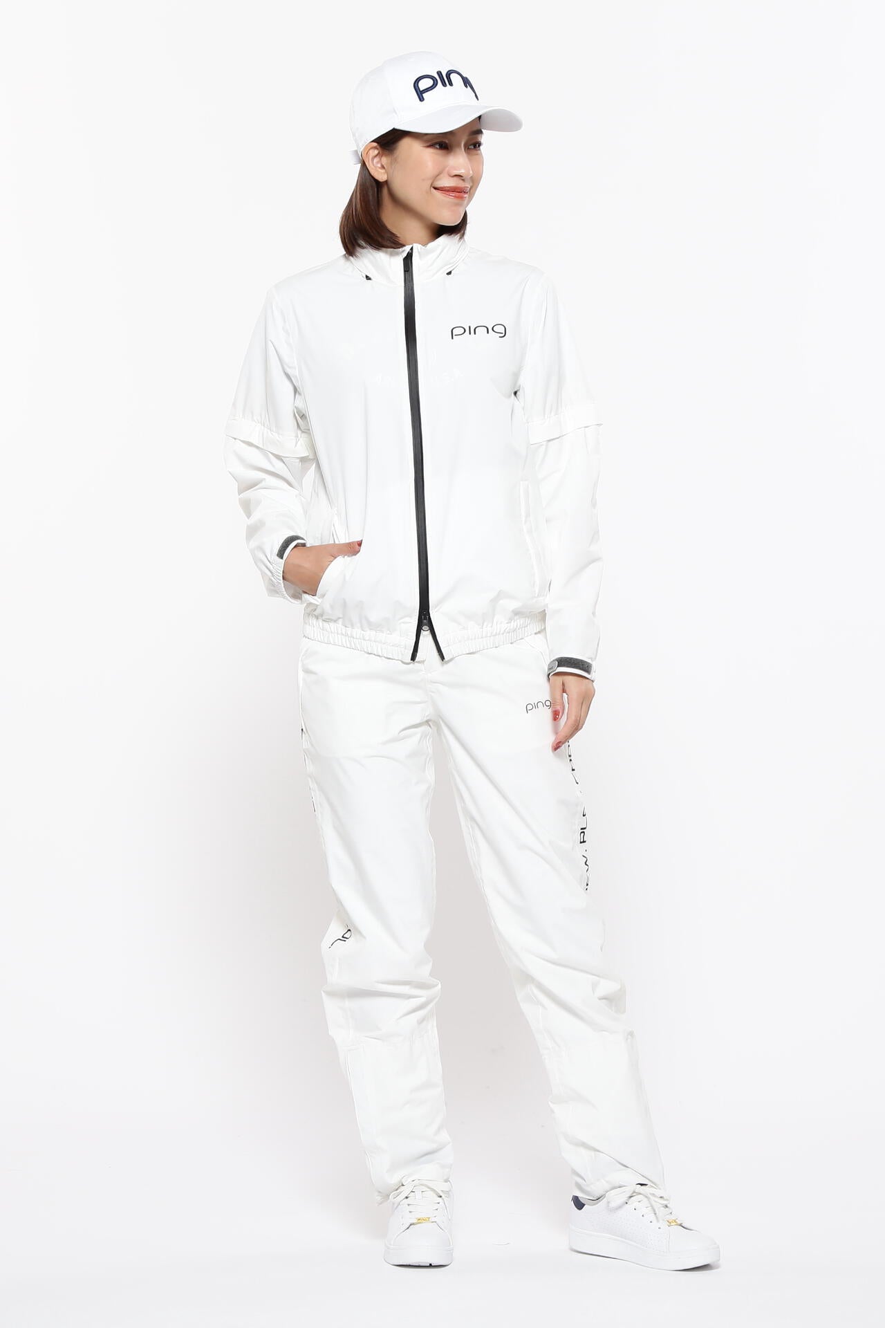 ［PING APPAREL］［撥水・防水］ダーミザクスレインウェアトップ&ボトムセット ＜GOLD＞ (LADIES)