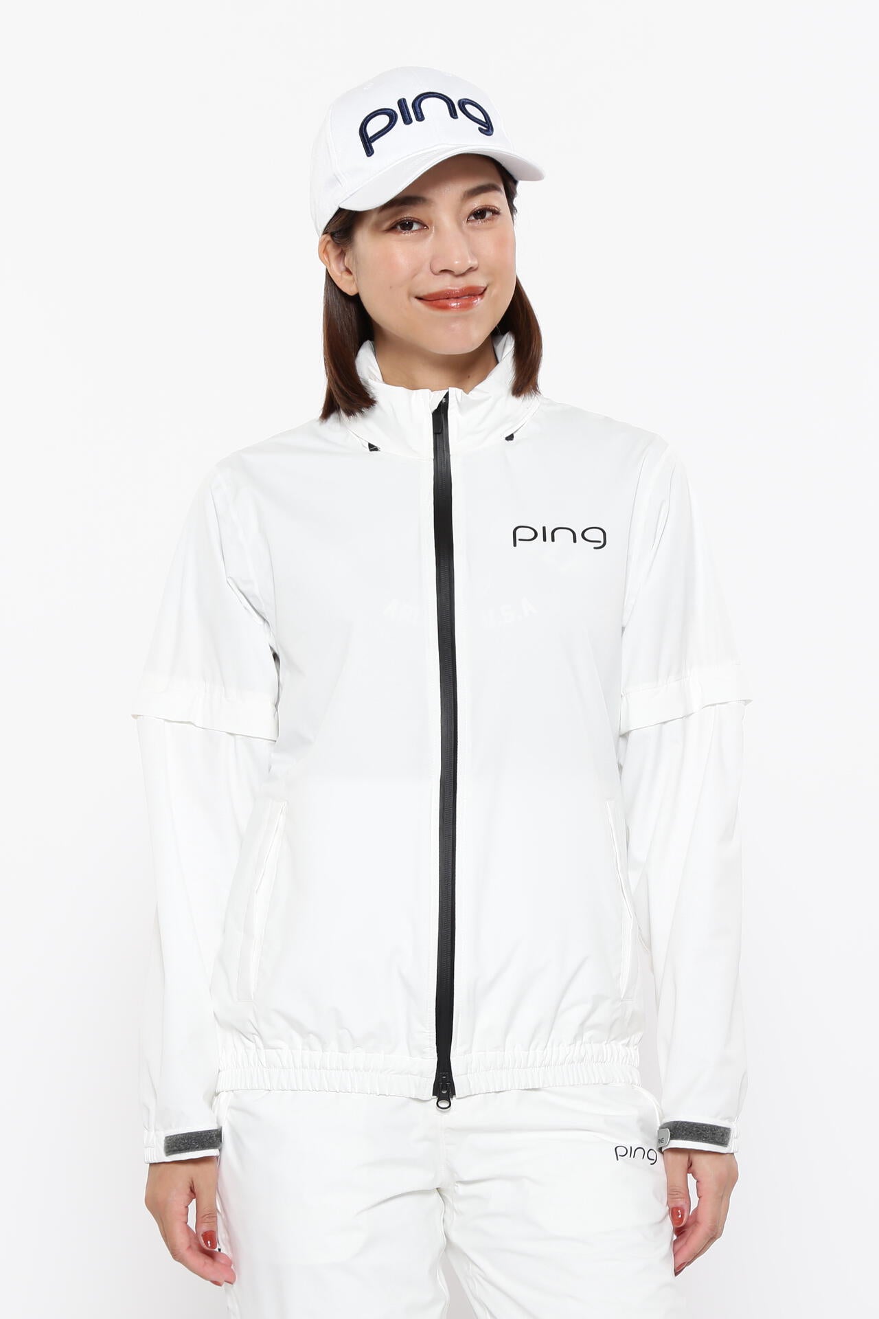 ［PING APPAREL］［撥水・防水］ダーミザクスレインウェアトップ&ボトムセット ＜GOLD＞ (LADIES)