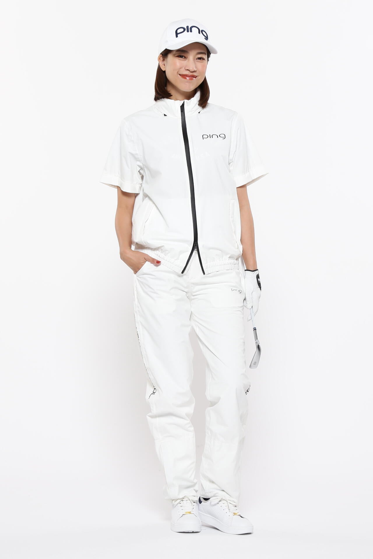 ［PING APPAREL］［撥水・防水］ダーミザクスレインウェアトップ&ボトムセット ＜GOLD＞ (LADIES)