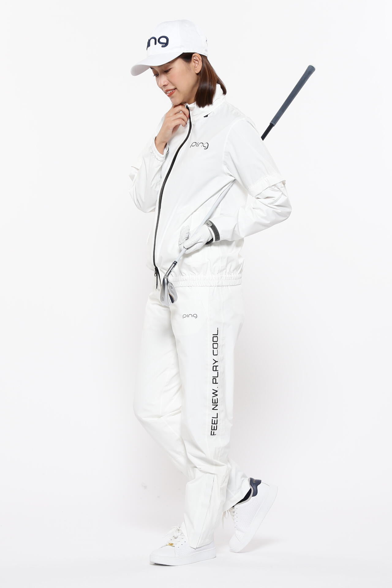 ［PING APPAREL］［撥水・防水］ダーミザクスレインウェアトップ&ボトムセット ＜GOLD＞ (LADIES)