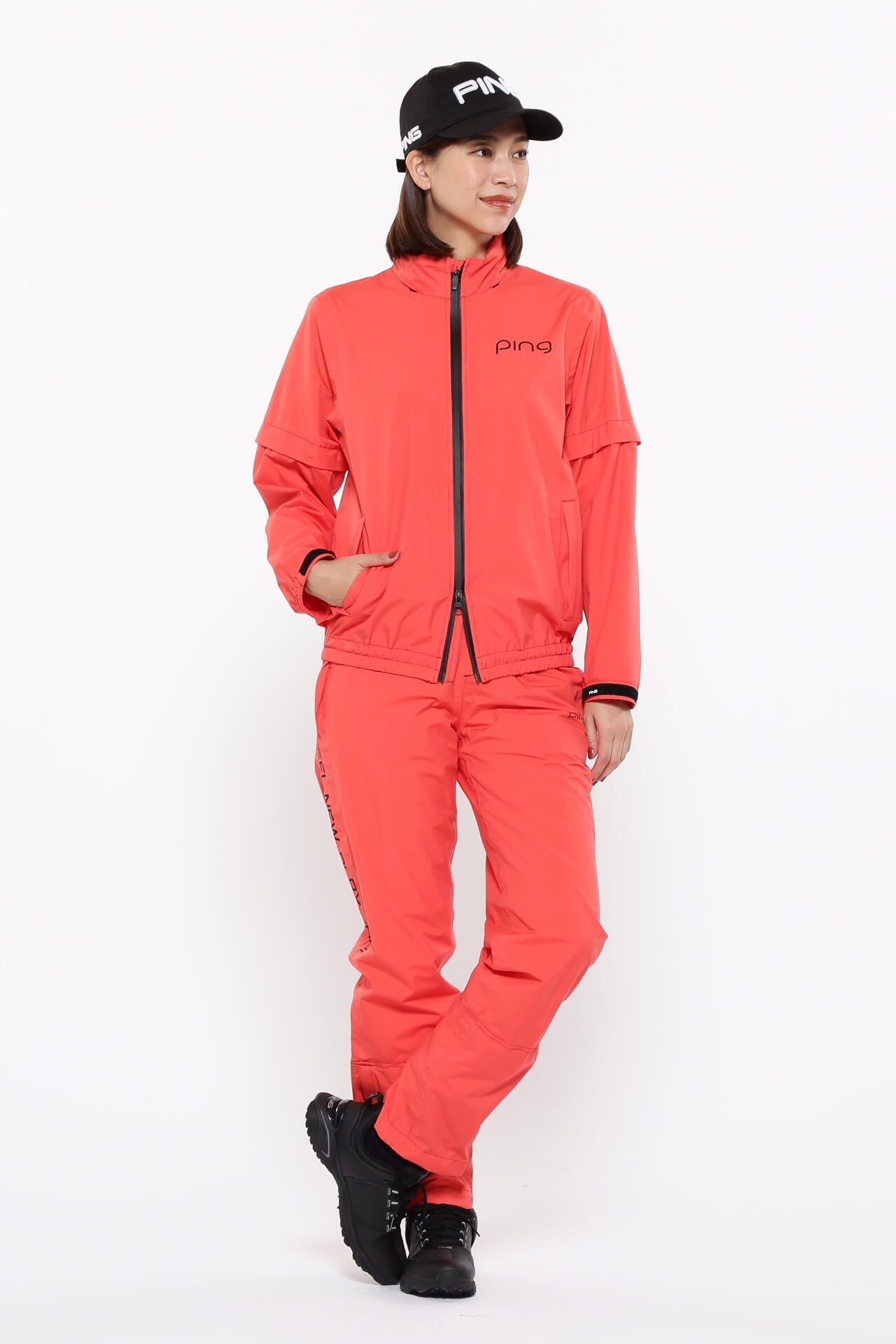 ［PING APPAREL］［撥水・防水］ダーミザクスレインウェアトップ&ボトムセット ＜GOLD＞ (LADIES)