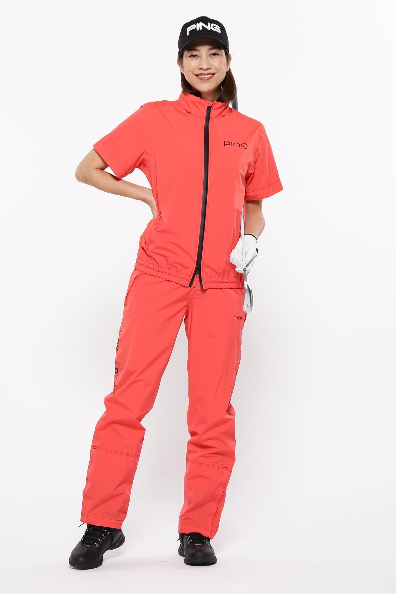 ［PING APPAREL］［撥水・防水］ダーミザクスレインウェアトップ&ボトムセット ＜GOLD＞ (LADIES)