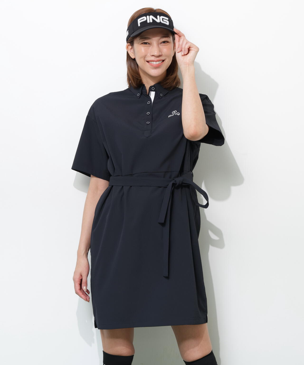 【PING APPAREL】【吸汗速乾・ストレッチ】サッカーワンピース ＜GOLD＞ (LADIES)