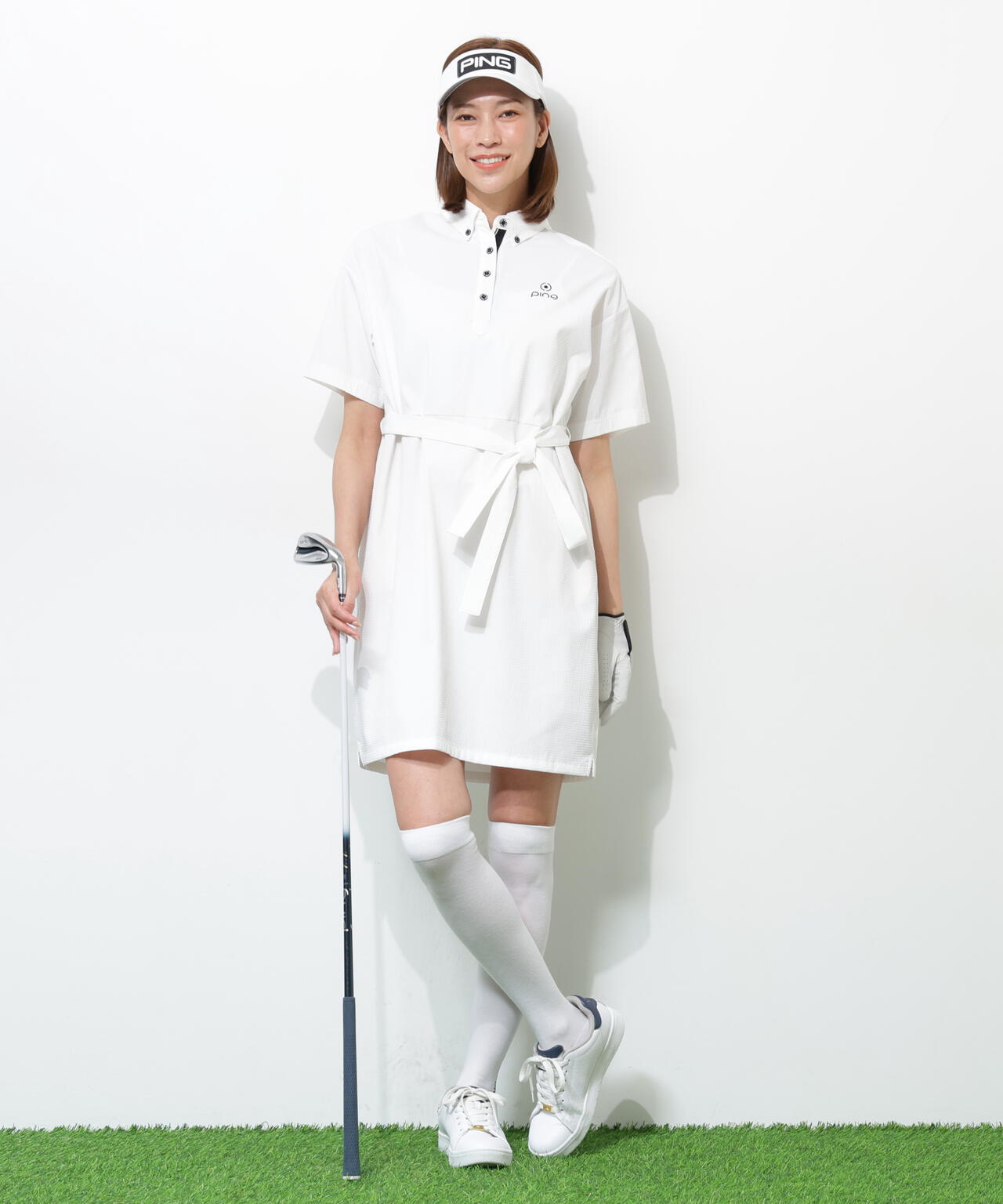 【PING APPAREL】【吸汗速乾・ストレッチ】サッカーワンピース ＜GOLD＞ (LADIES)
