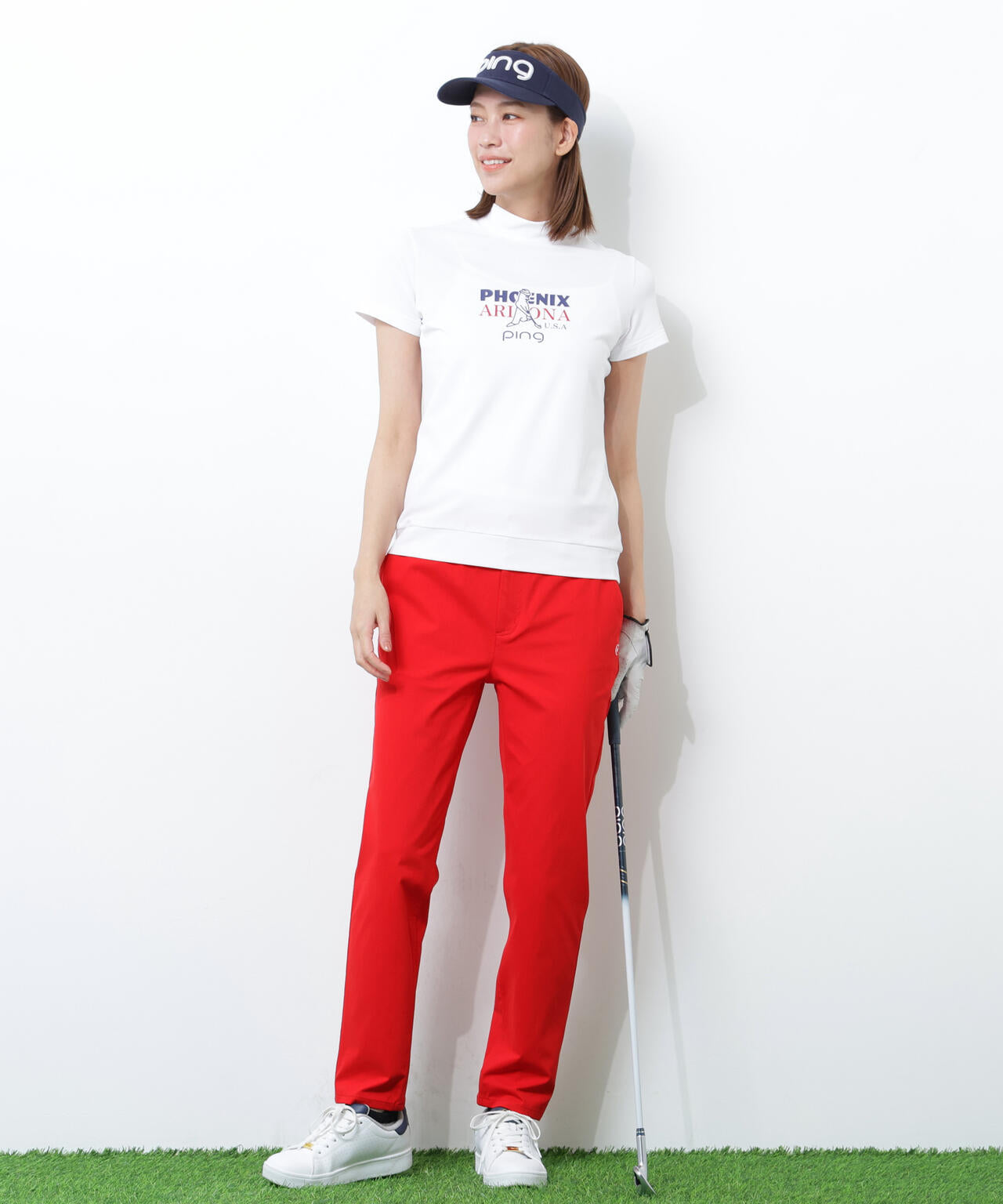 【PING APPAREL】全方向ストレッチニットツイル フィット&ストレッチテーパードパンツ ＜NATIVE＞ (LADIES)