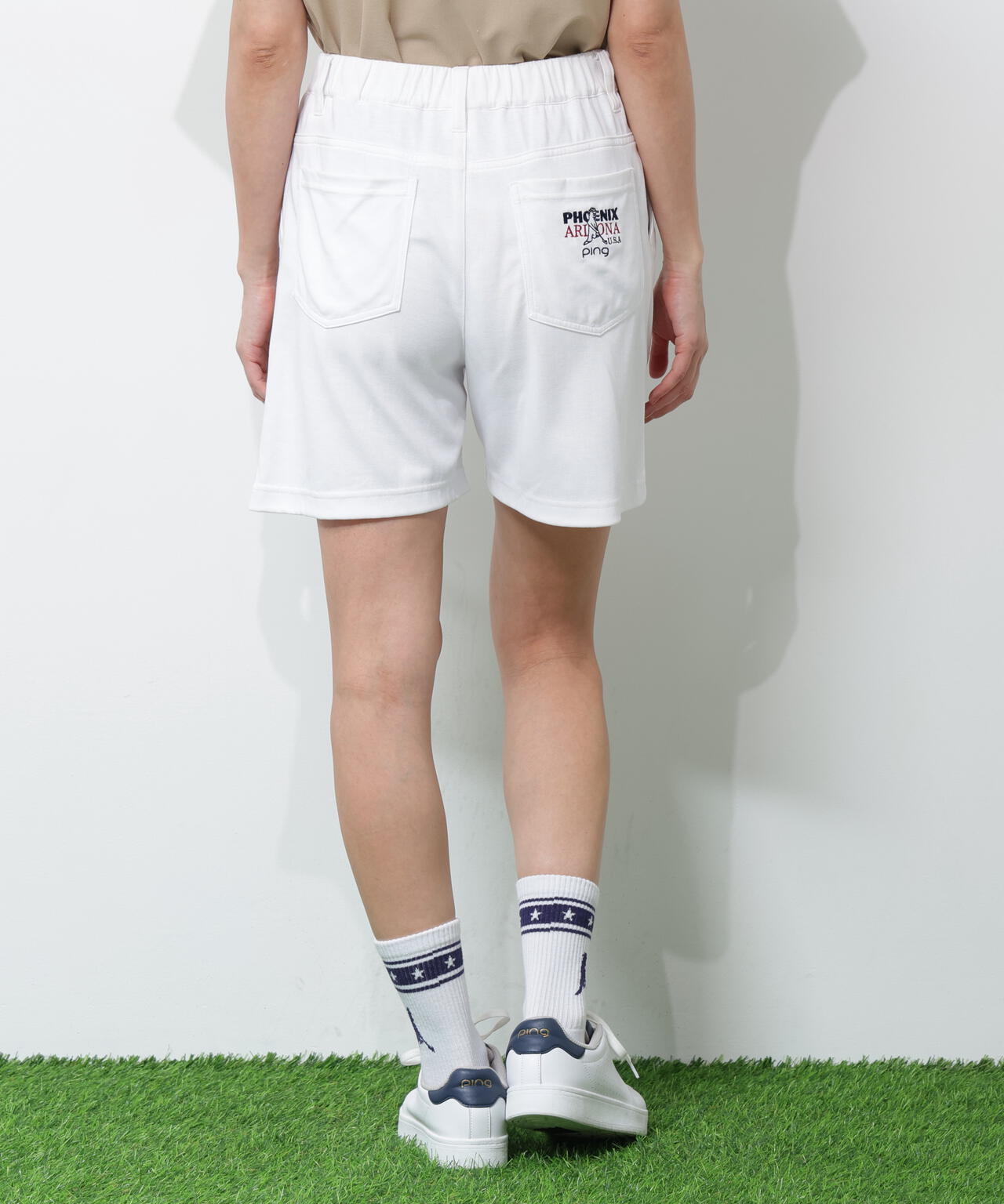 【PING APPAREL】全方向ストレッチダブルフェイスドライミックスアイストーンショートパンツ ＜NATIVE＞ (LADIES)
