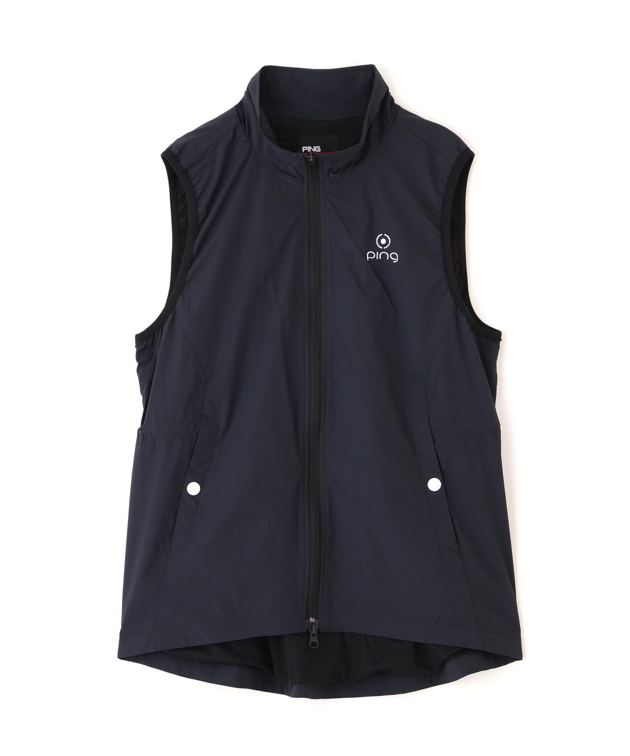 ［PING APPAREL］［UVカット・撥水］リップストップ高機能フルジップベスト ＜GOLD＞ (LADIES)