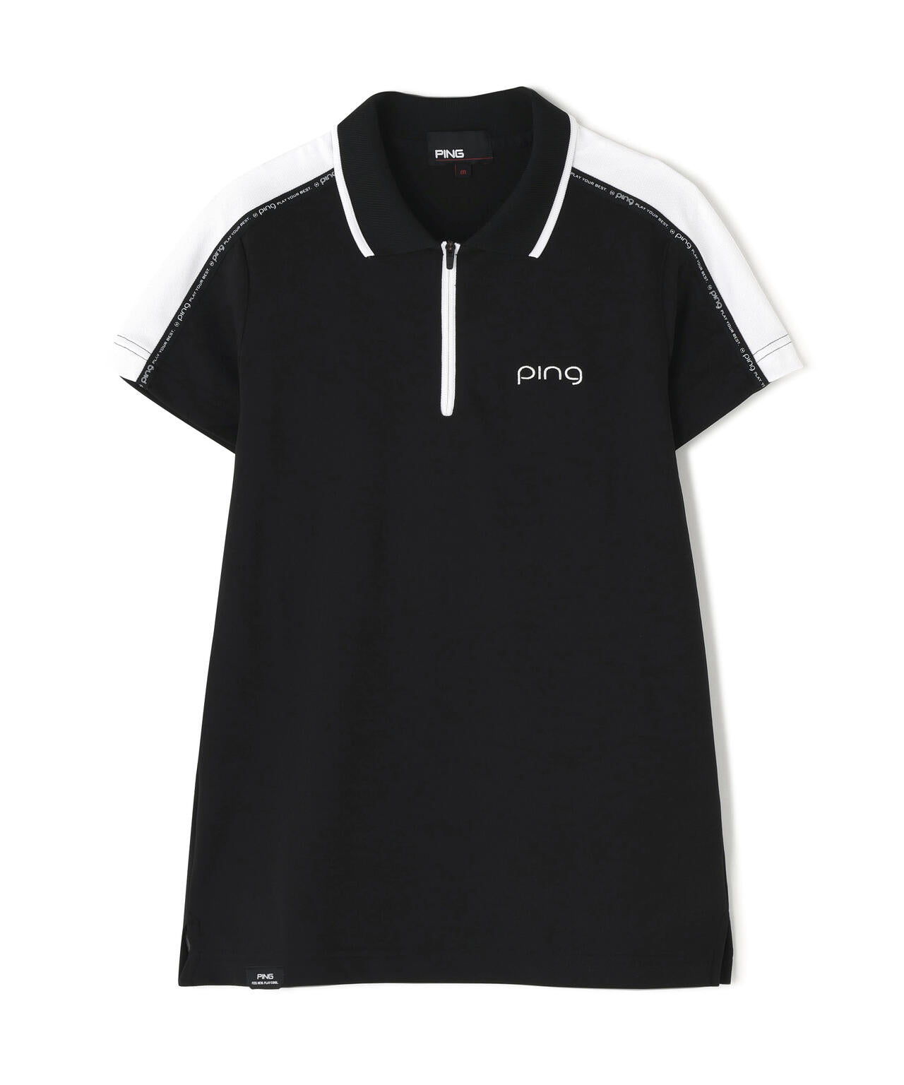 【PING APPAREL】切替ロゴテープカノコ半袖ハーフジップポロシャツ ＜PERFORMANCE＞ (LADIES)