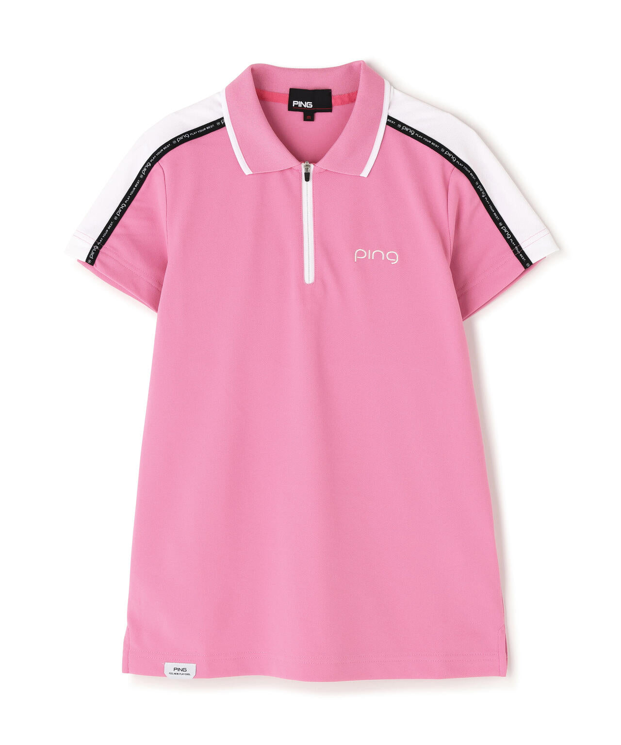 【PING APPAREL】切替ロゴテープカノコ半袖ハーフジップポロシャツ ＜PERFORMANCE＞ (LADIES)