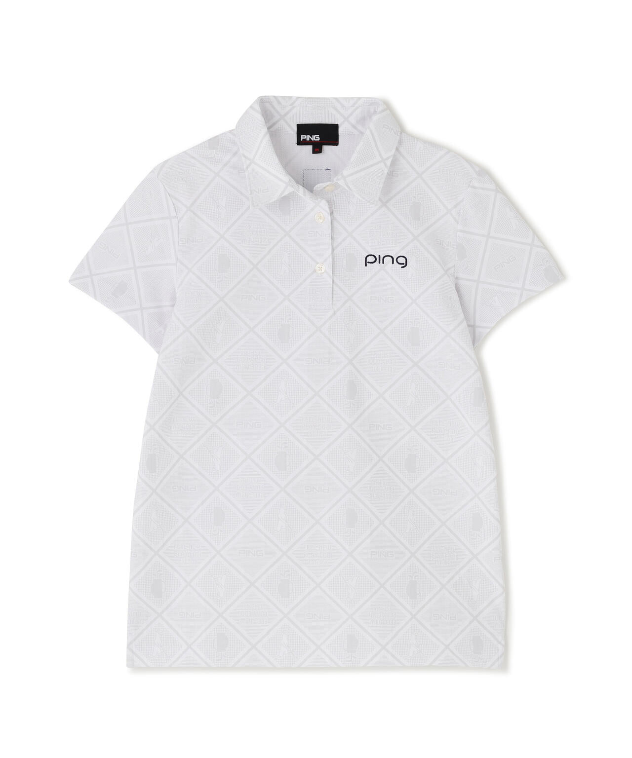 【PING APPAREL】バイアスチェックプリントEPIX変形ストレッチサッカー半袖ポロシャツ ＜NATIVE＞ (LADIES)