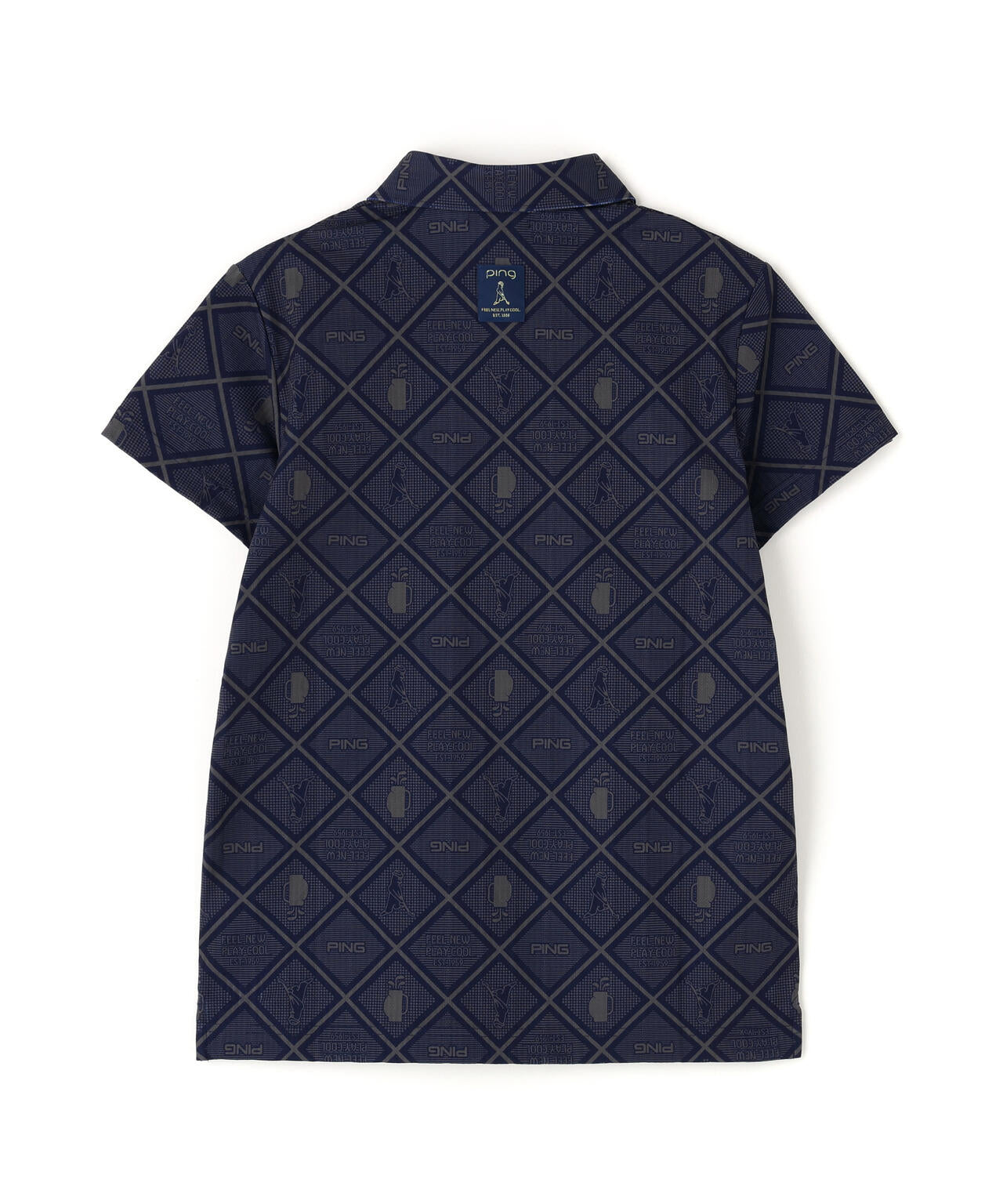 【PING APPAREL】バイアスチェックプリントEPIX変形ストレッチサッカー半袖ポロシャツ ＜NATIVE＞ (LADIES)