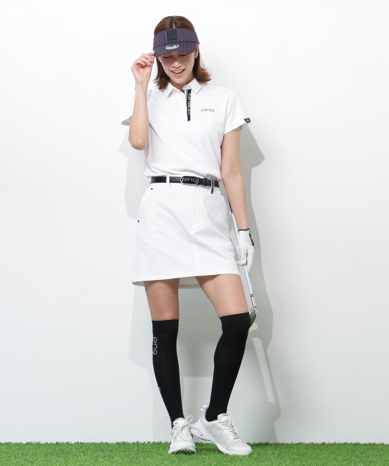 【PING APPAREL】サンベール×クールフローロゴリブ半袖ポロシャツ ＜PERFORMANCE＞ (LADIES)