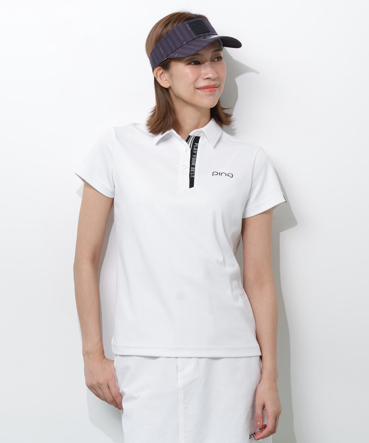【PING APPAREL】サンベール×クールフローロゴリブ半袖ポロシャツ ＜PERFORMANCE＞ (LADIES)