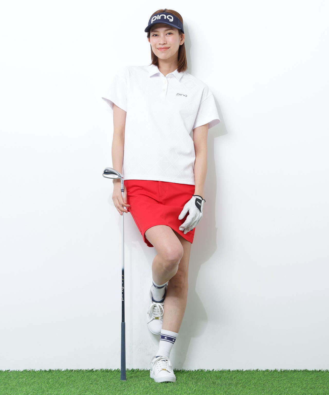 【PING APPAREL】全方向ストレッチMr.PINGジャガード半袖リラックスポロシャツ ＜NATIVE＞ (LADIES)