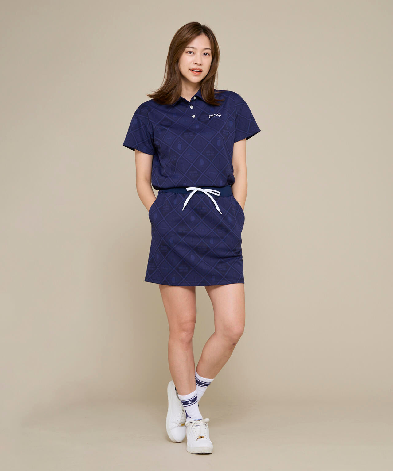 【PING APPAREL】全方向ストレッチMr.PINGジャガード半袖リラックスポロシャツ ＜NATIVE＞ (LADIES)