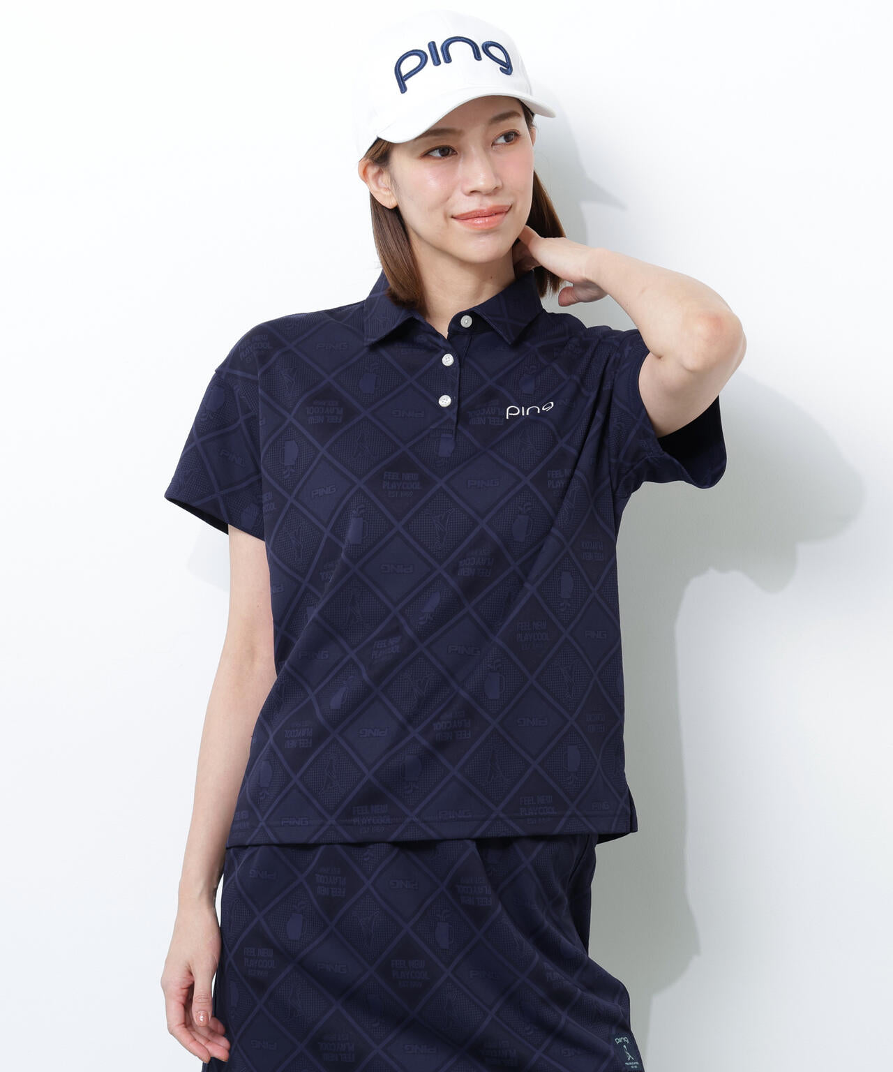 【PING APPAREL】全方向ストレッチMr.PINGジャガード半袖リラックスポロシャツ ＜NATIVE＞ (LADIES)