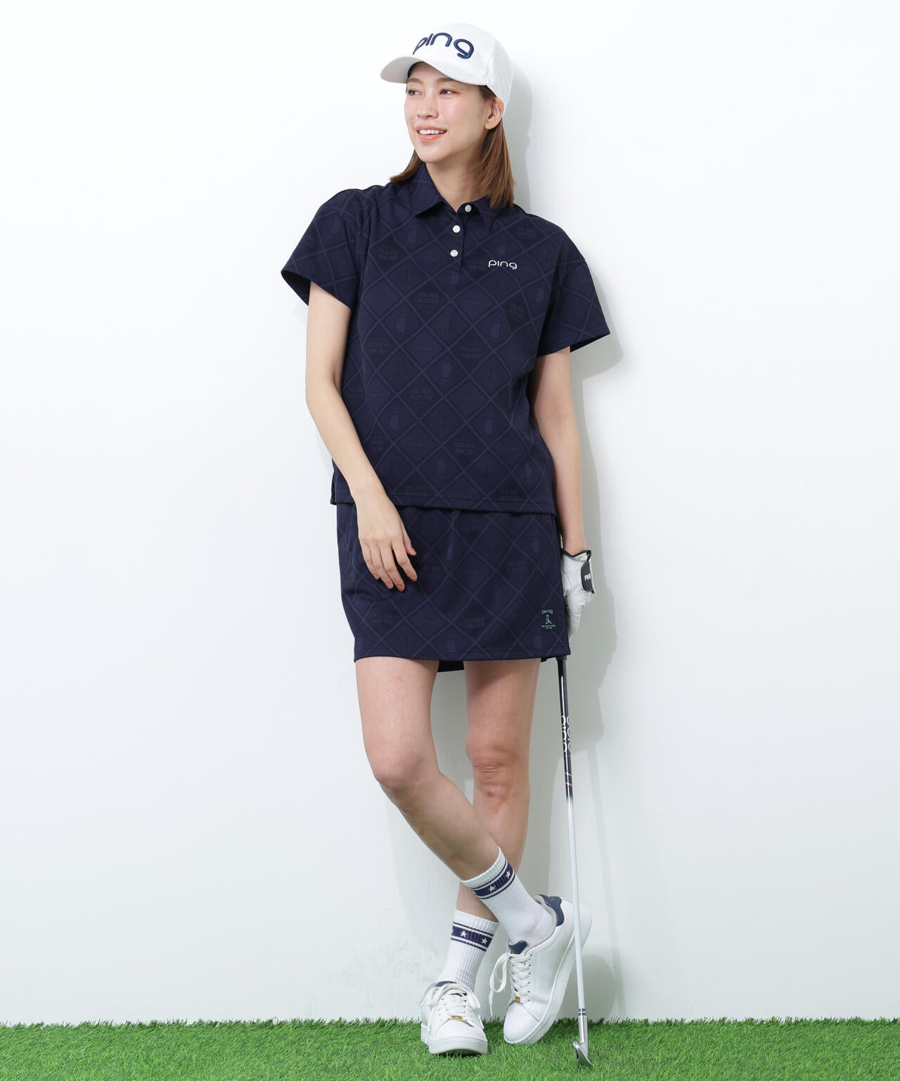 【PING APPAREL】全方向ストレッチMr.PINGジャガード半袖リラックスポロシャツ ＜NATIVE＞ (LADIES)