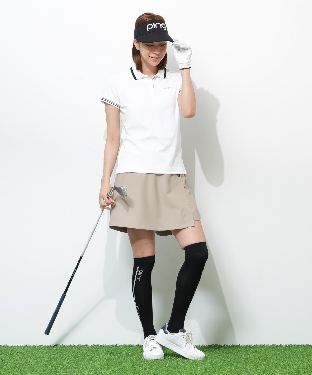 【PING APPAREL】【接触冷感・UVカット】スーパーシェルター06半袖ポロシャツ ＜GOLD＞ (LADIES)