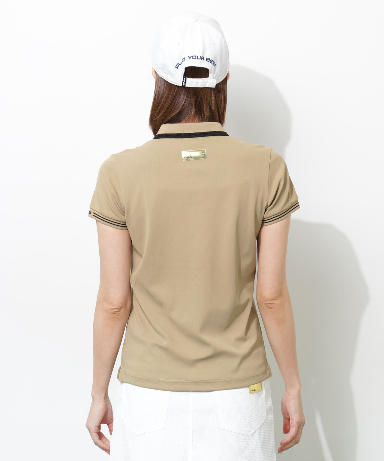 【PING APPAREL】【接触冷感・UVカット】スーパーシェルター06半袖ポロシャツ ＜GOLD＞ (LADIES)