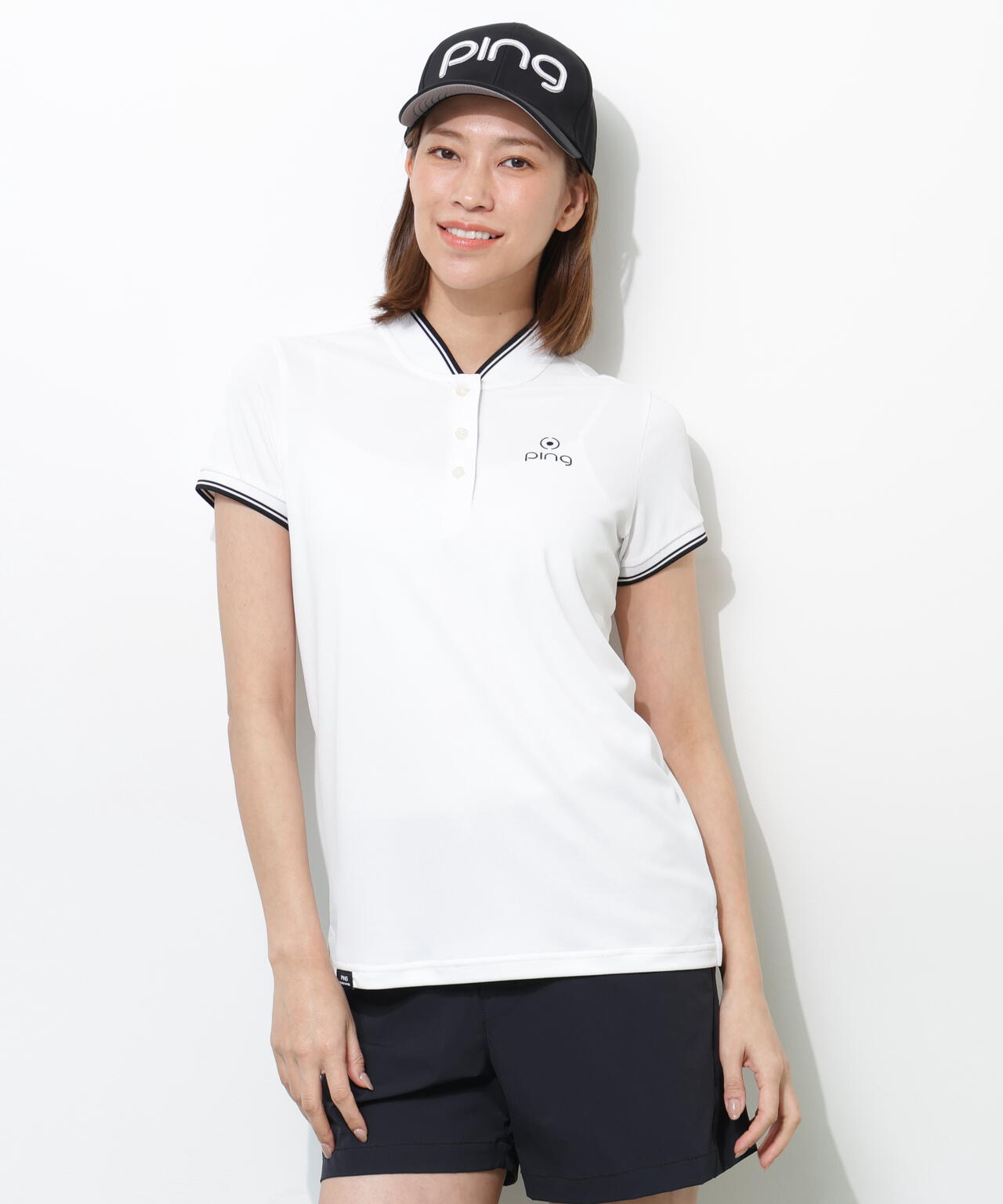 【PING APPAREL】スーパーシェルター06ラインリブ半袖カノコポロシャツ ＜PERFORMANCE＞ (LADIES)