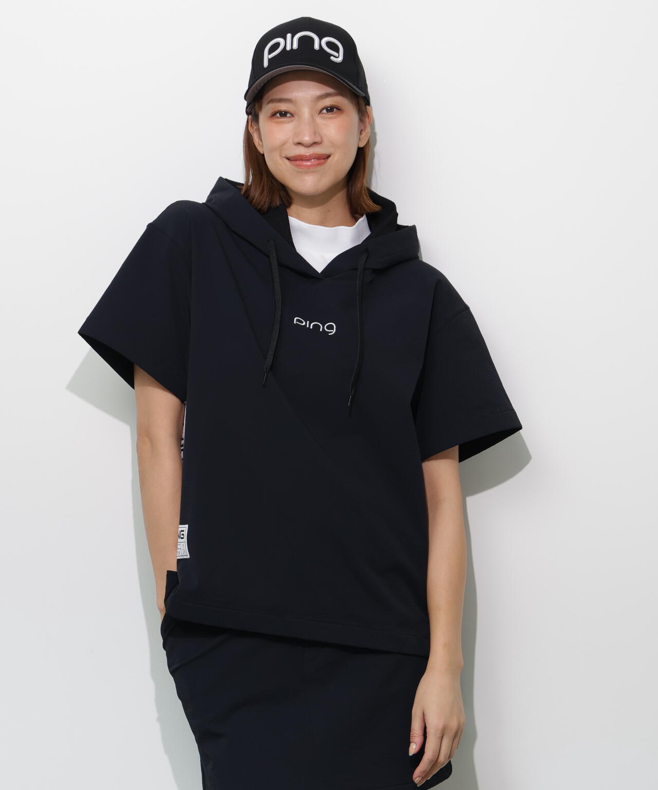 【PING APPAREL】半袖フーディプルオーバー ＜GOLD＞ (LADIES)