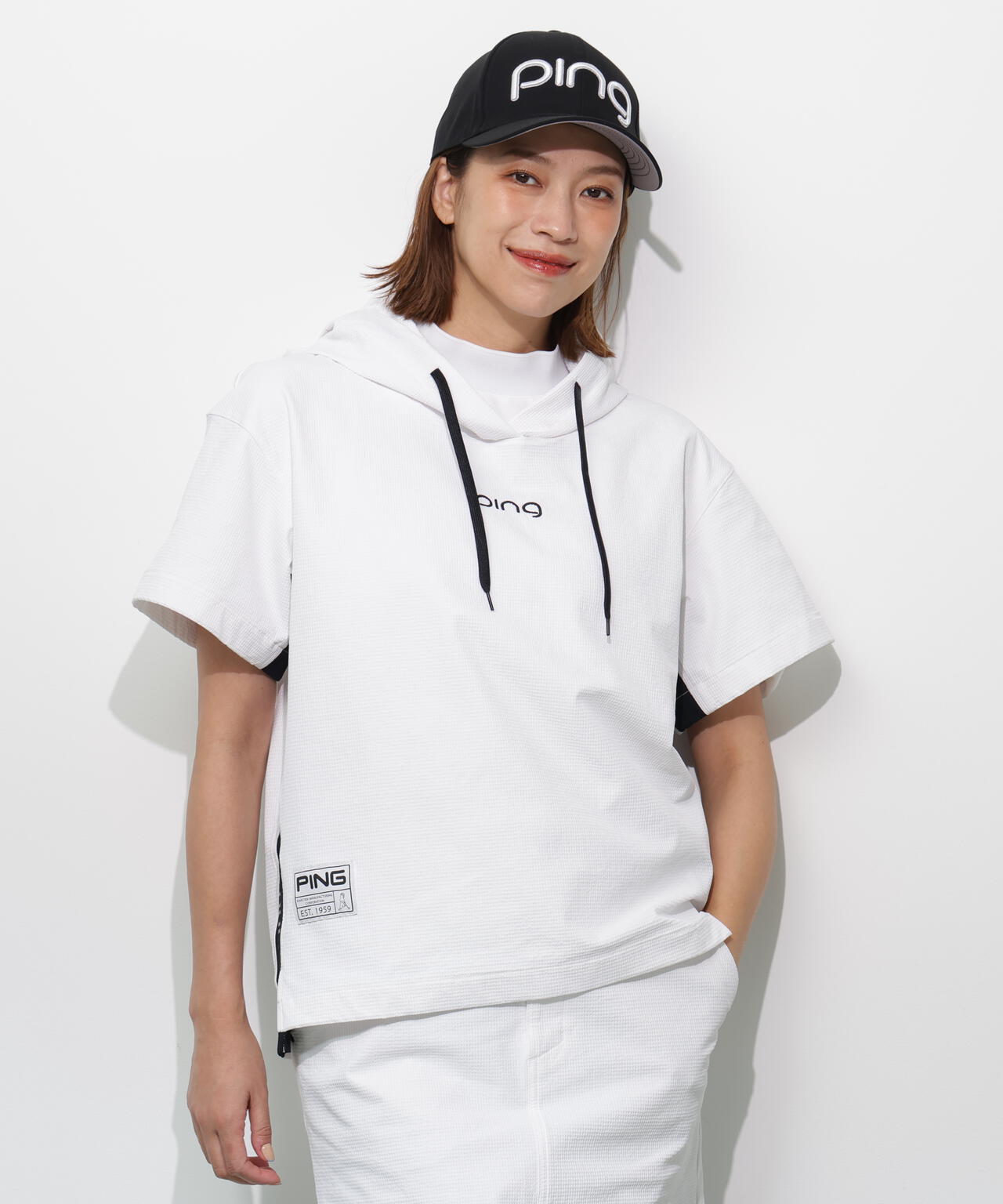 【PING APPAREL】半袖フーディプルオーバー ＜GOLD＞ (LADIES)