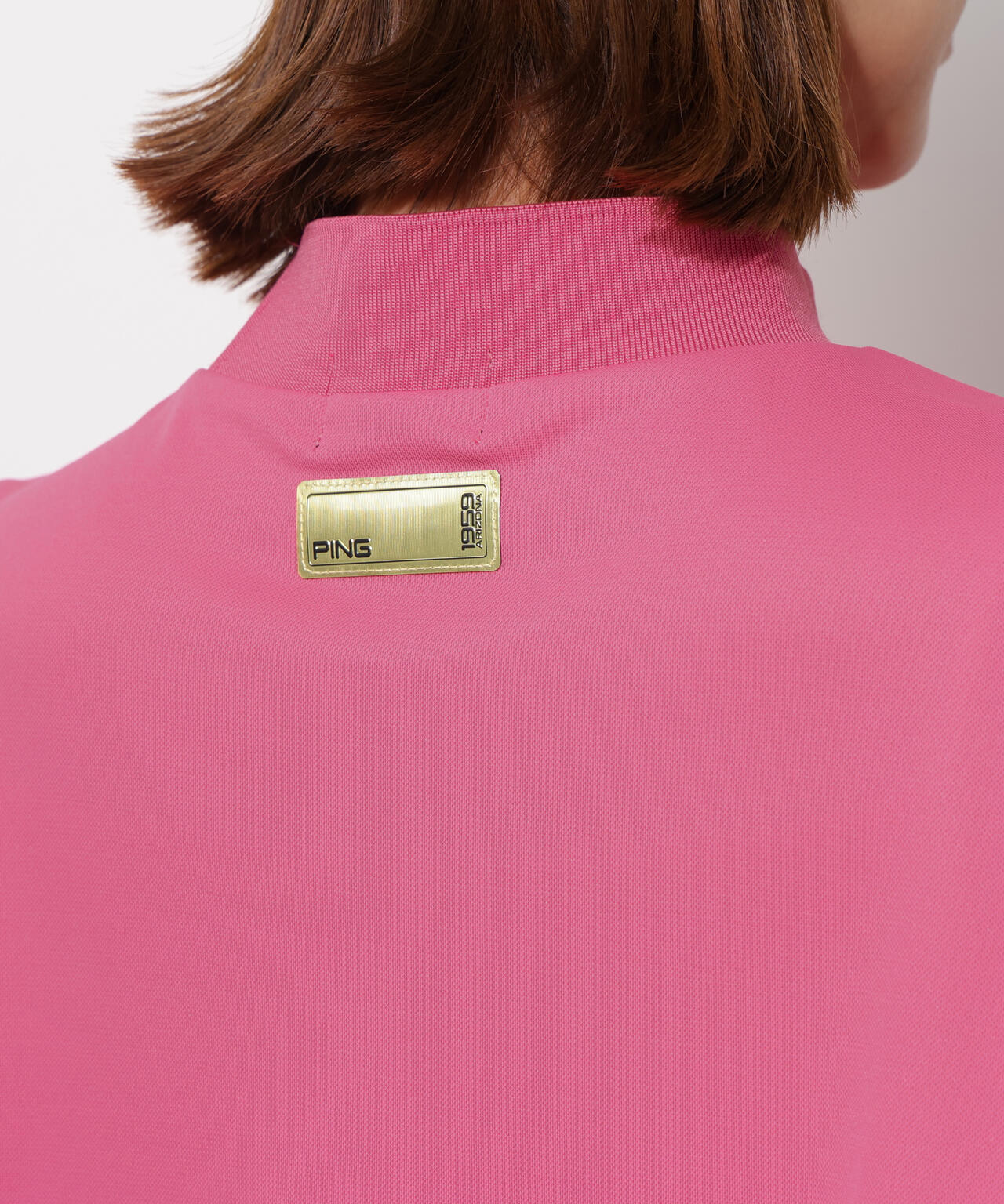 【PING APPAREL】サンベール×クールフローカノコ半袖ハイネックシャツ ＜GOLD＞ (LADIES)