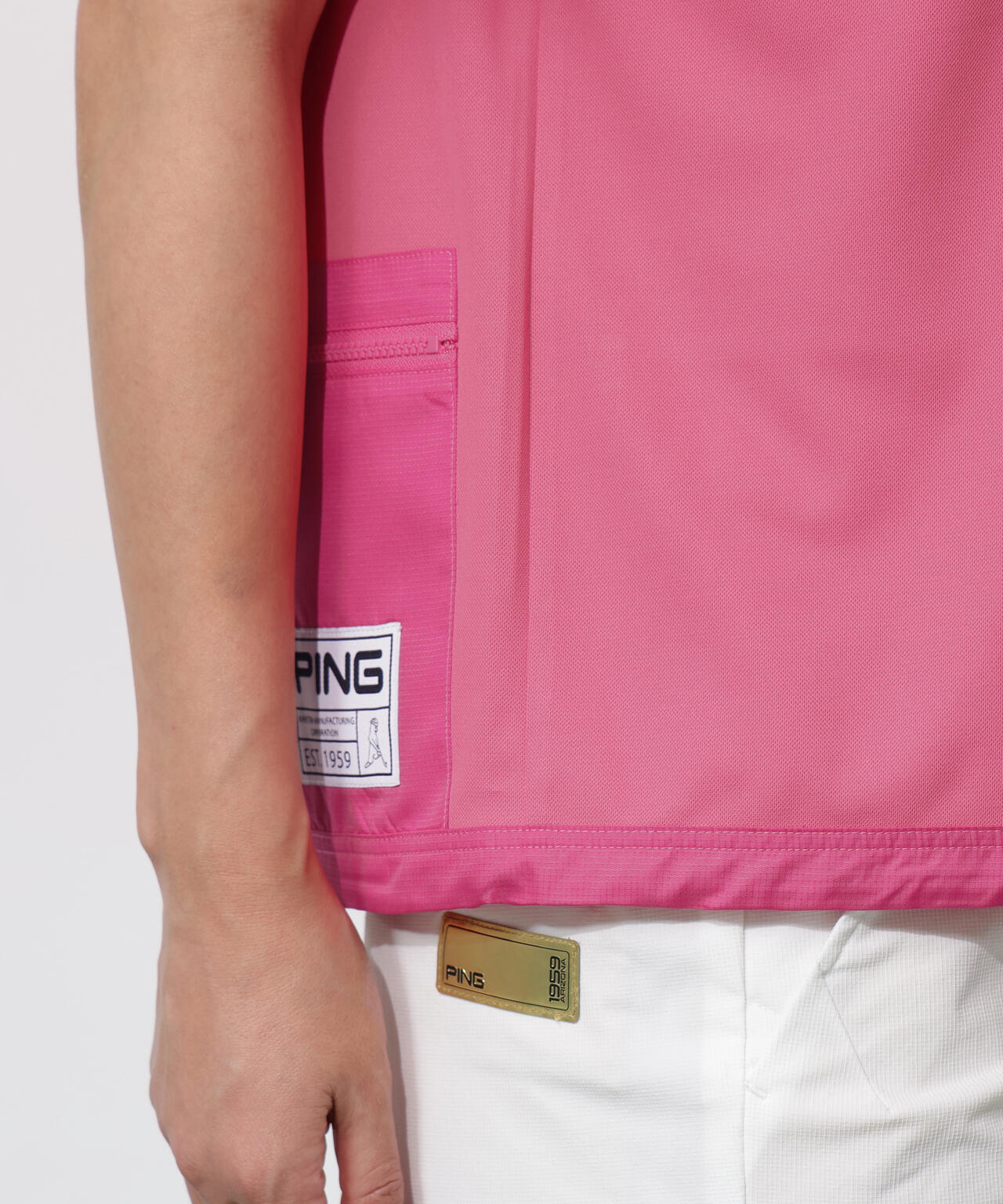 【PING APPAREL】サンベール×クールフローカノコ半袖ハイネックシャツ ＜GOLD＞ (LADIES)