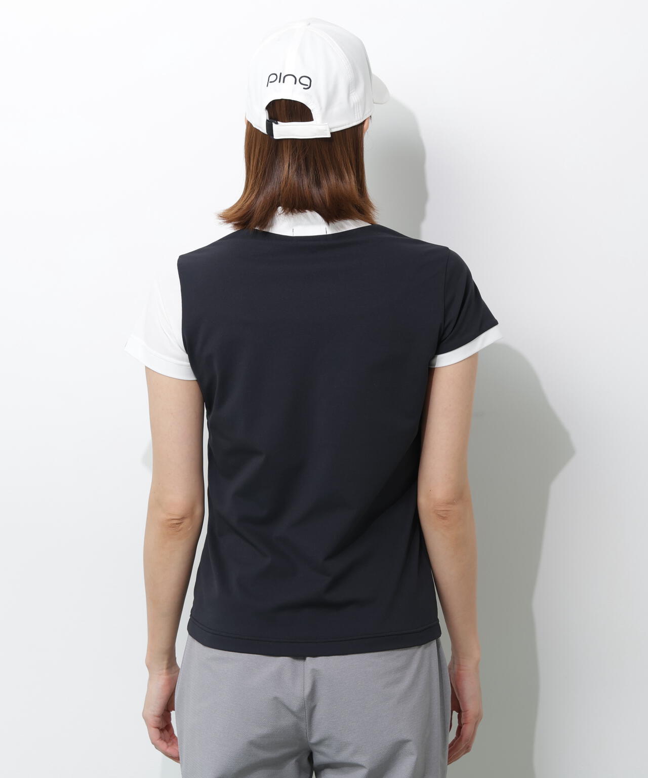 【PING APPAREL】クイックドライバイカラー半袖カノコハイネックカットソー ＜PERFORMANCE＞ (LADIES)