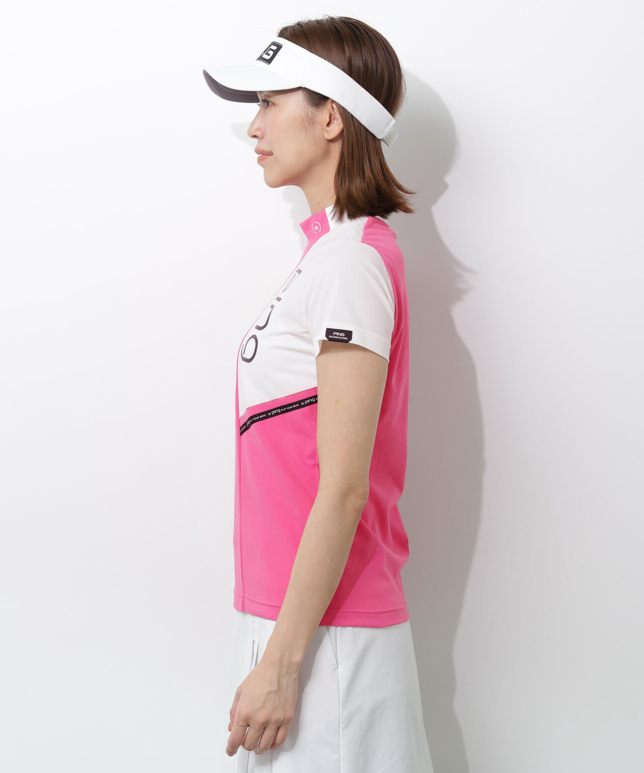 【PING APPAREL】クイックドライバイカラー半袖カノコハイネックカットソー ＜PERFORMANCE＞ (LADIES)