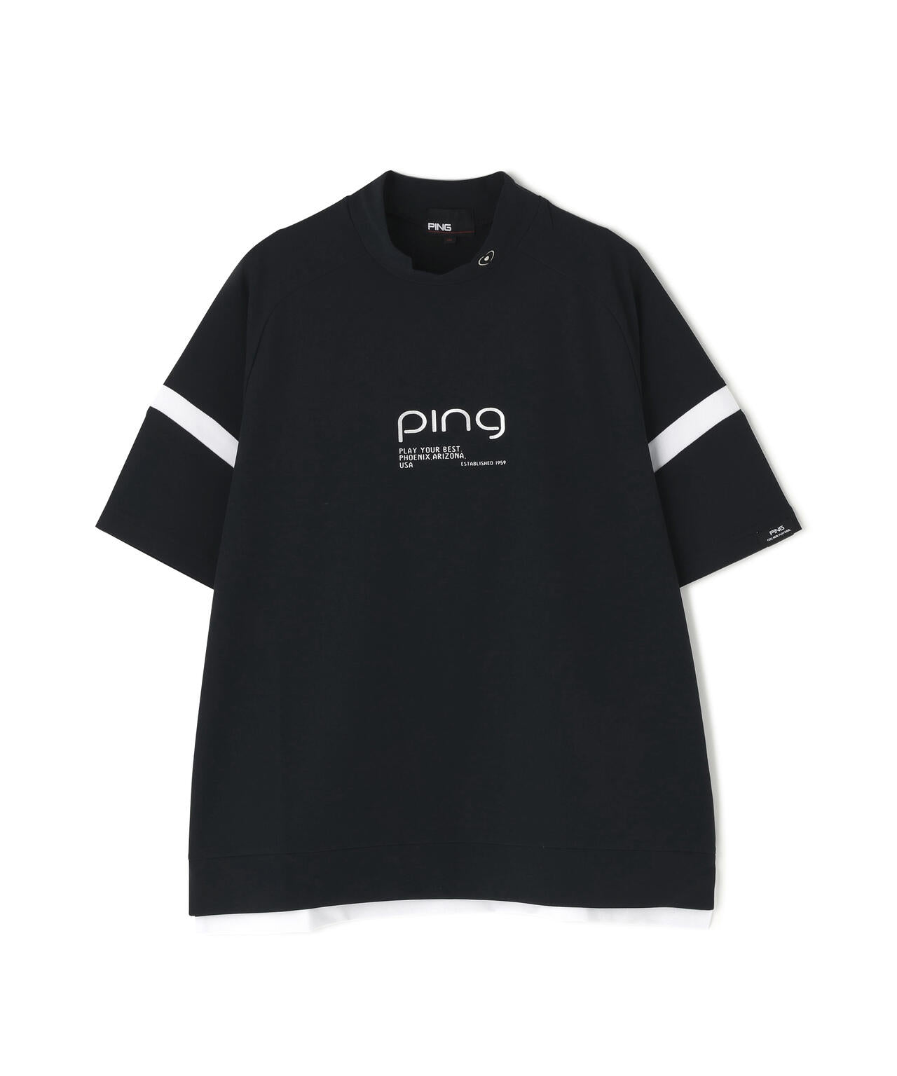 【PING APPAREL】レイブロックエコ配色切替半袖ハイネックシャツ ＜PERFORMANCE＞ (LADIES)