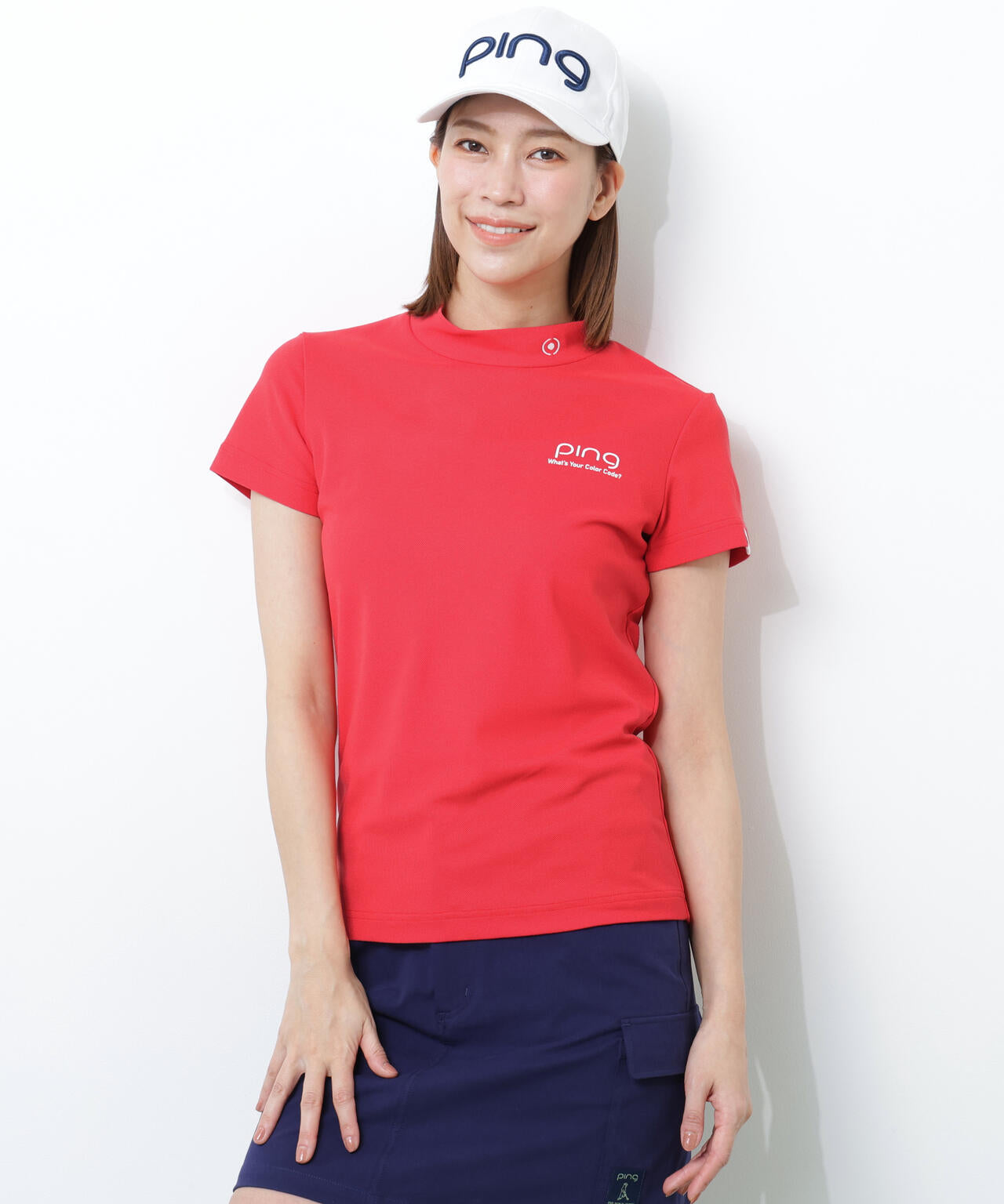 【PING APPAREL】【10カラーシリーズ】PEカノコ半袖ハイネックシャツ ＜NATIVE＞ (LADIES)