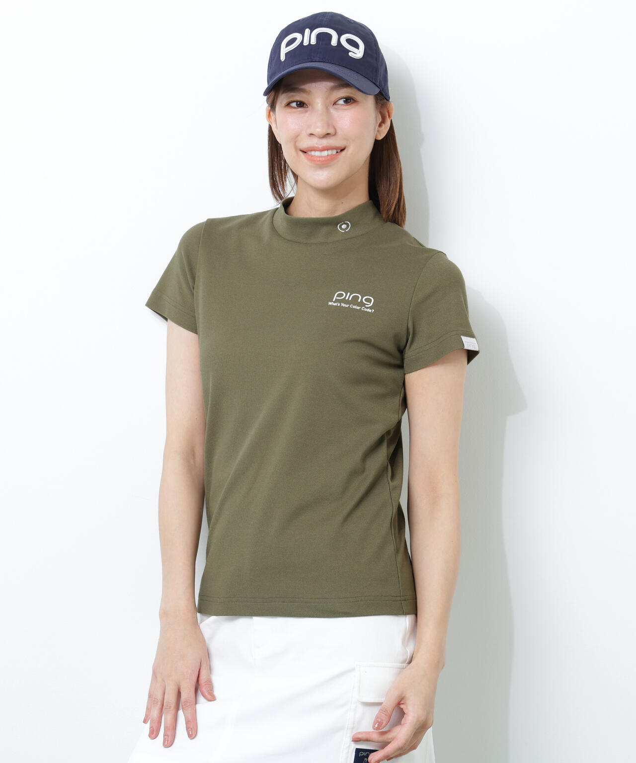 【PING APPAREL】【10カラーシリーズ】PEカノコ半袖ハイネックシャツ ＜NATIVE＞ (LADIES)