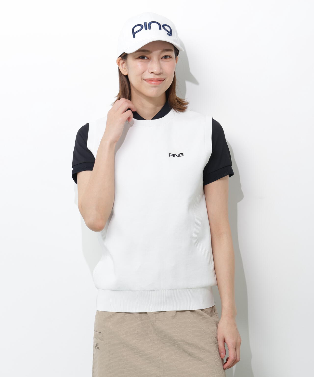 【PING APPAREL】ニットベスト ＜GOLD＞ (LADIES)