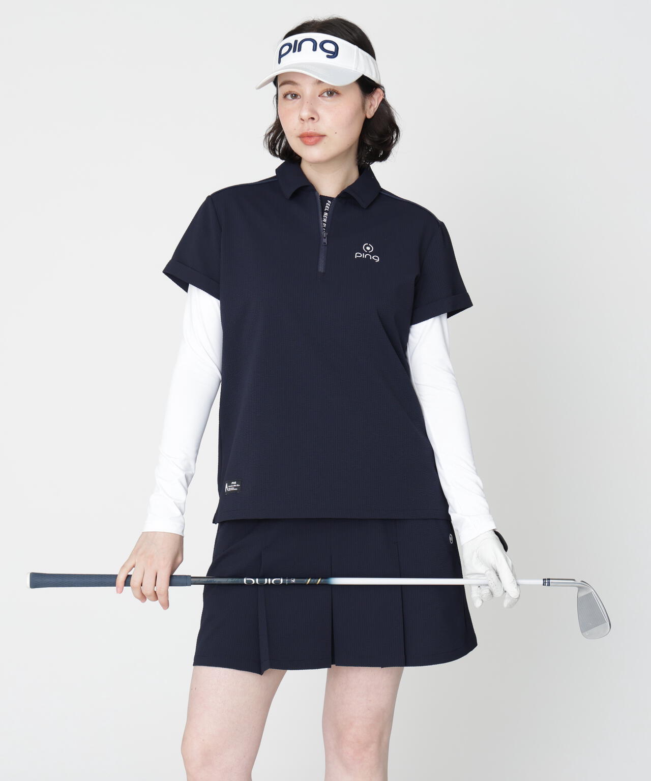 ［PING APPAREL］［撥水］シアサッカースカート ＜GOLD＞ (LADIES)