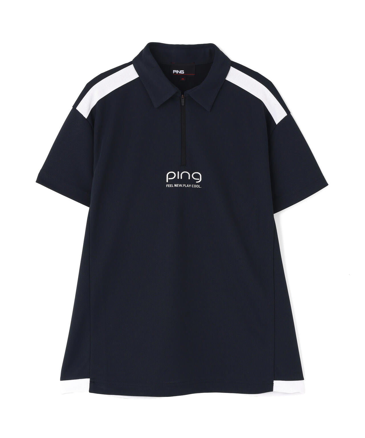 ［PING APPAREL］［吸水速乾・遮熱］オクタピンメッシュ半袖ハーフジップシャツ (LADIES)