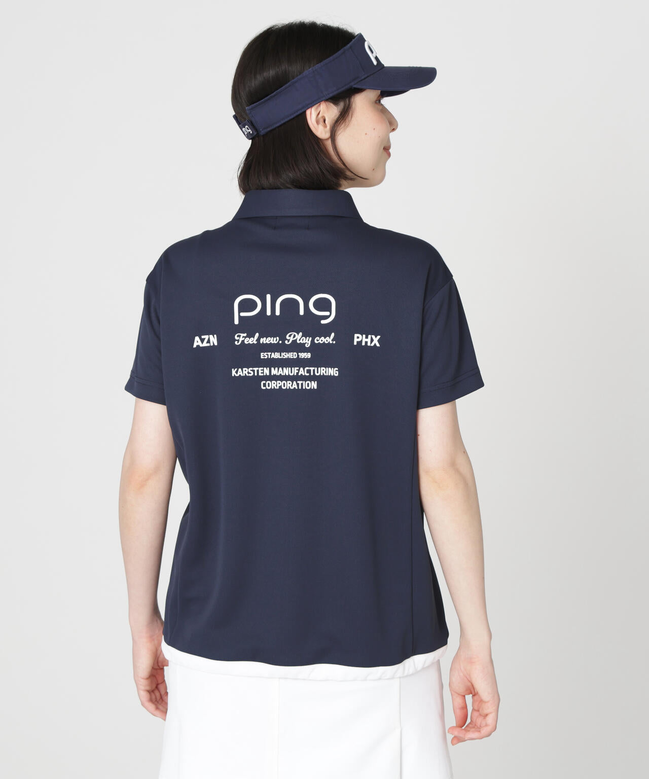 ［PING APPAREL］［吸水速乾・遮熱］オクタピンメッシュ半袖ハーフジップシャツ (LADIES)