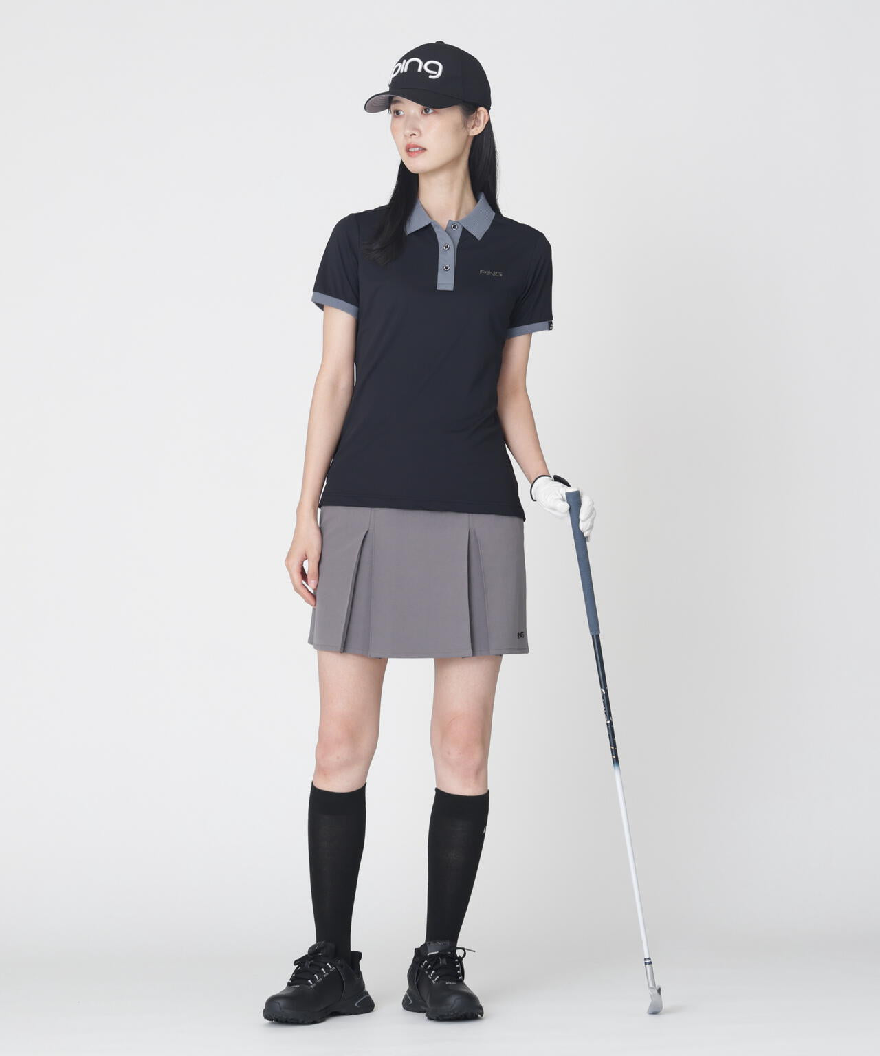 ［PING APPAREL］［接触冷感］ナイロンサッカー半袖ポロシャツ (LADIES)
