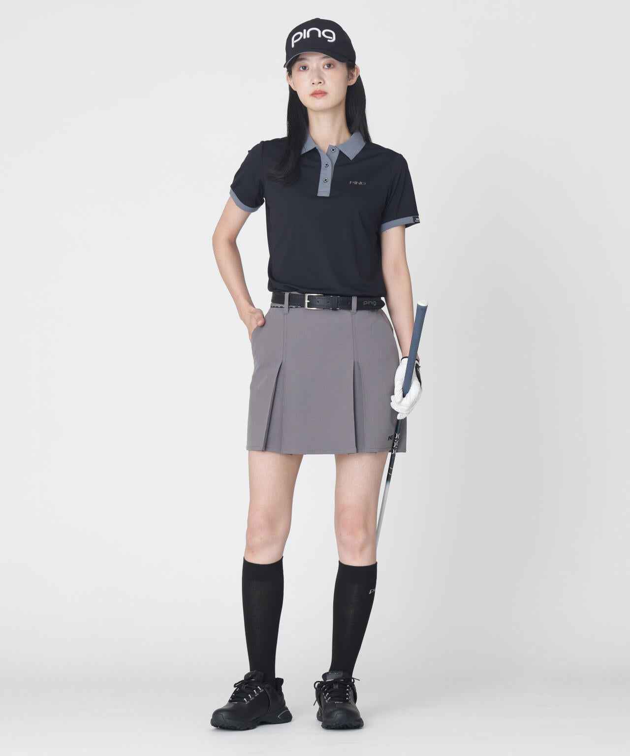 ［PING APPAREL］［接触冷感］ナイロンサッカー半袖ポロシャツ (LADIES)