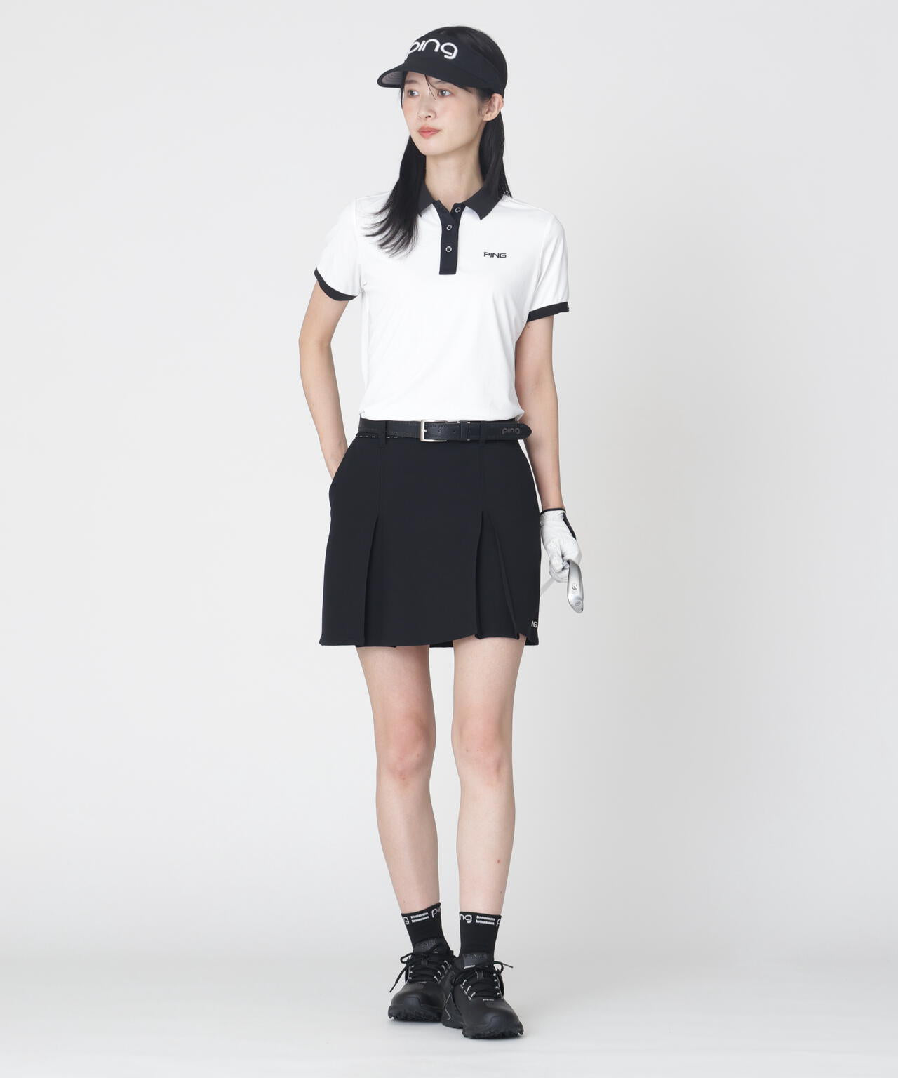 ［PING APPAREL］［接触冷感］ナイロンサッカー半袖ポロシャツ (LADIES)