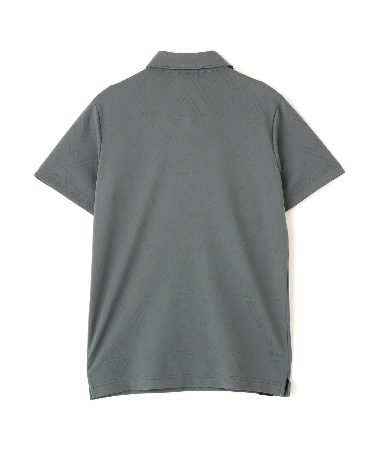 ［PING APPAREL］［吸水速乾・ストレッチ］三角幾何学柄ジャカード半袖ポロシャツ (LADIES)