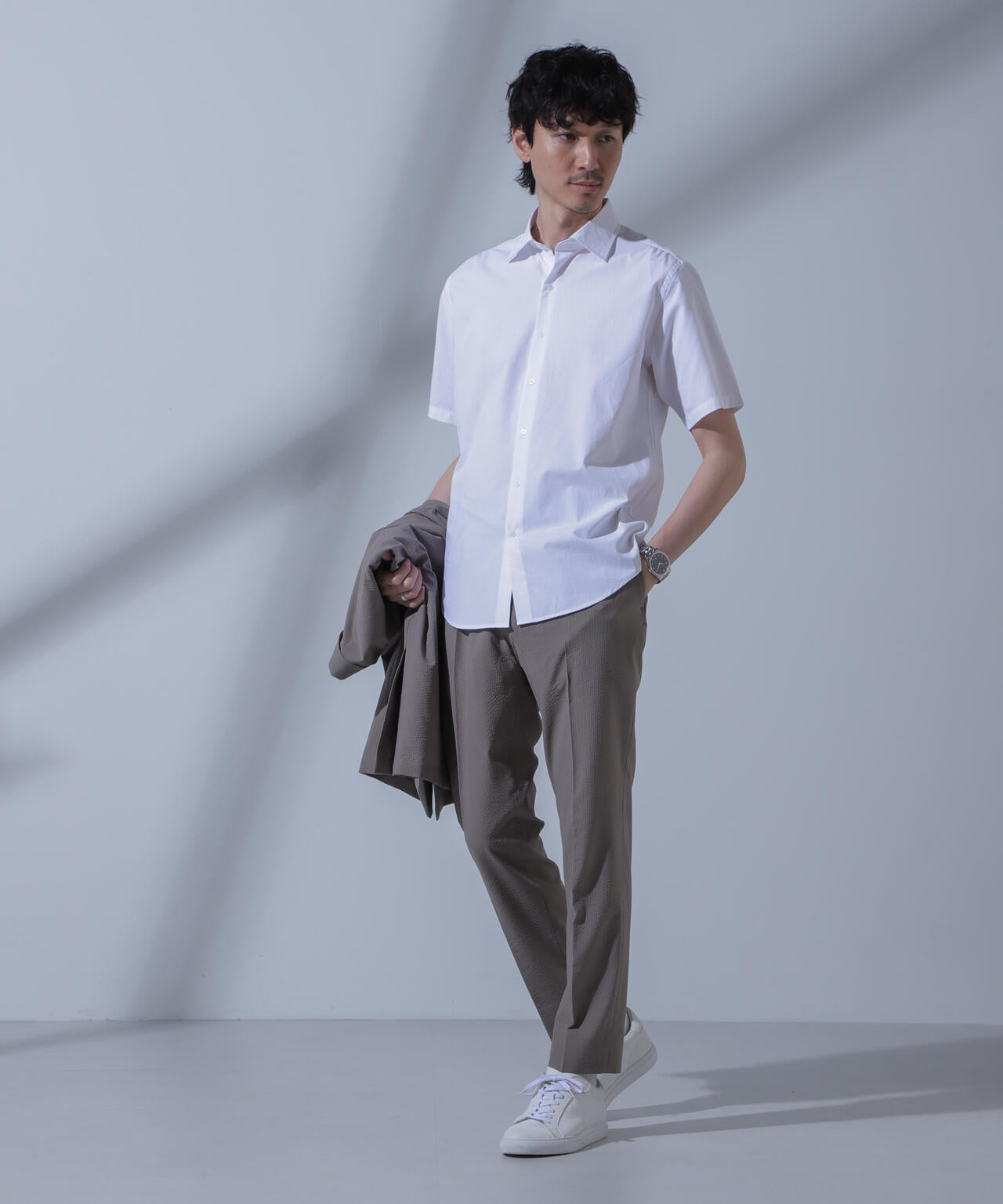 「N SHIRTS」AntiSoaked(R)汗染み防止セミワイドカラーシャツ半袖