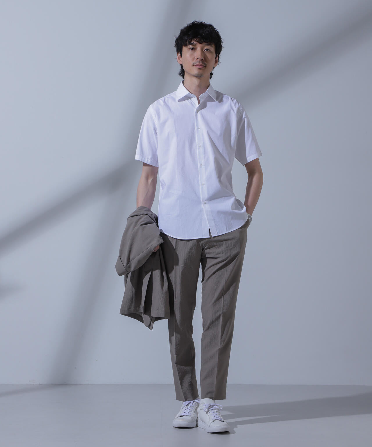 「N SHIRTS」AntiSoaked(R)汗染み防止セミワイドカラーシャツ半袖